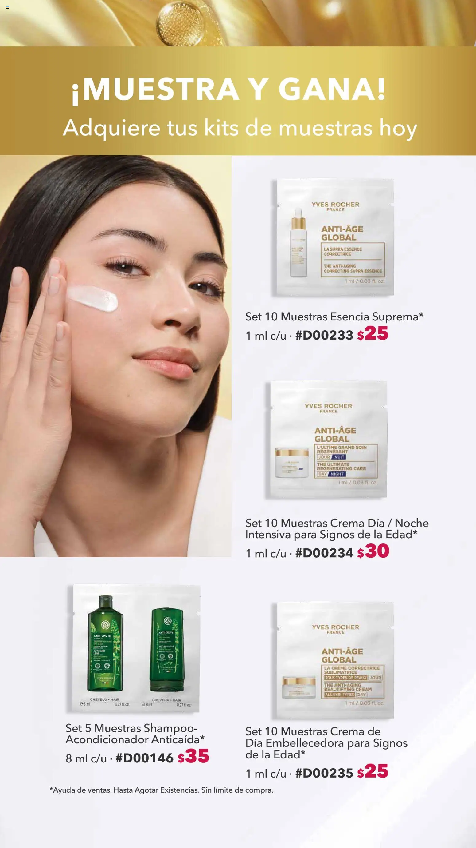 Nuevas ofertas de Yves Rocher válidas en toda la República Mexicana desde el 04/08/2026. ¡Encuentra las mejores ofertas en Yves Rocher catálogo Muestra y gana! | Página: 1 | Productos: Crema, Shampoo, Acondicionador
