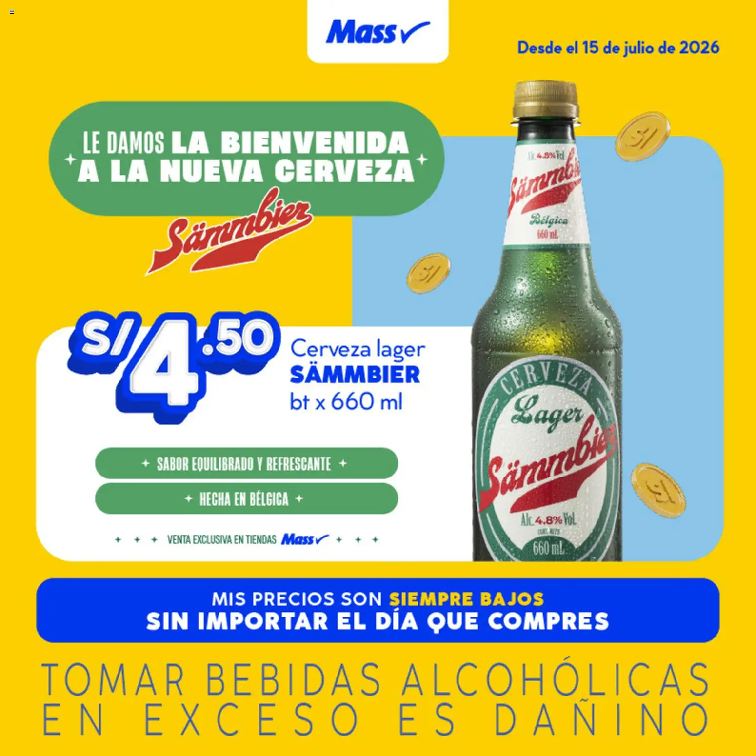 Catálogo Mass válido desde 15/07/2026 | Página: 1 | Productos: Cerveza