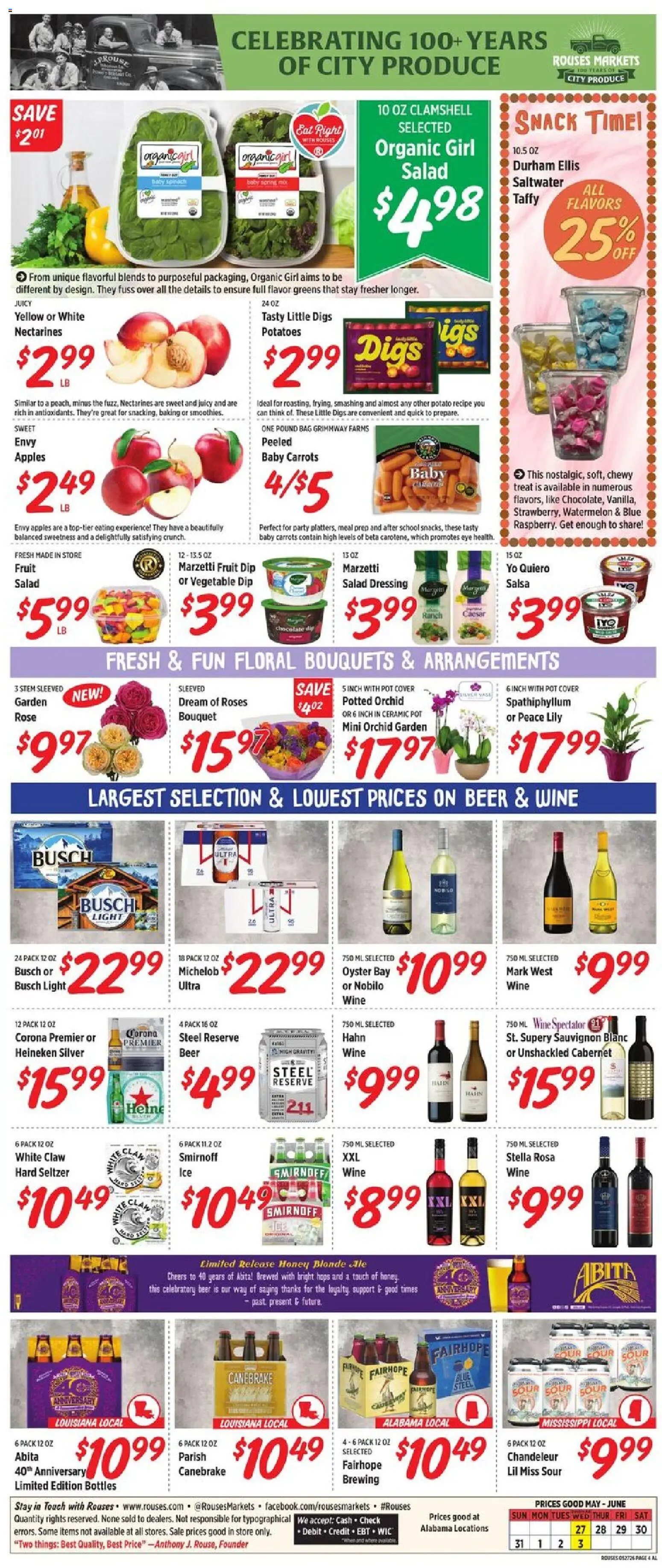 Rouses Weekly Ad - AL - valid from 27.05.2026 | Page: 8 | Products: Chocolate, Greens, Watermelon, Bag