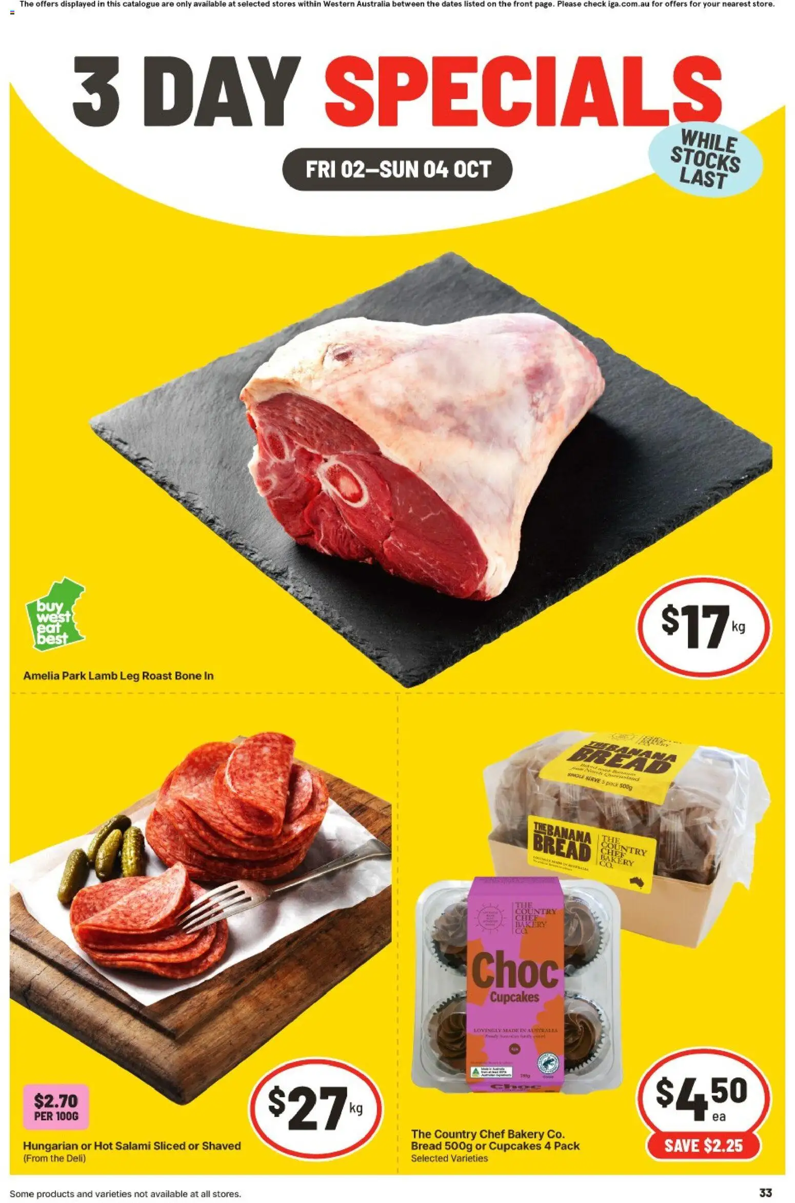 IGA catalogue - valid from 02/10/2026 | Page: 1 | Products: Salami, Lamb, Roast, Bakery