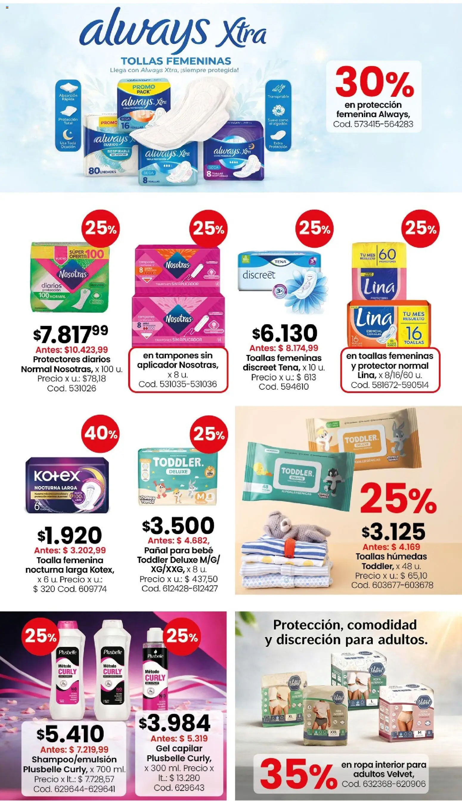 Coto - Perfumería y limpieza │ válido desde el 24/08/2026 | Página: 5 | Productos: Tampones, Diarios, Ropa interior, Protectores diarios