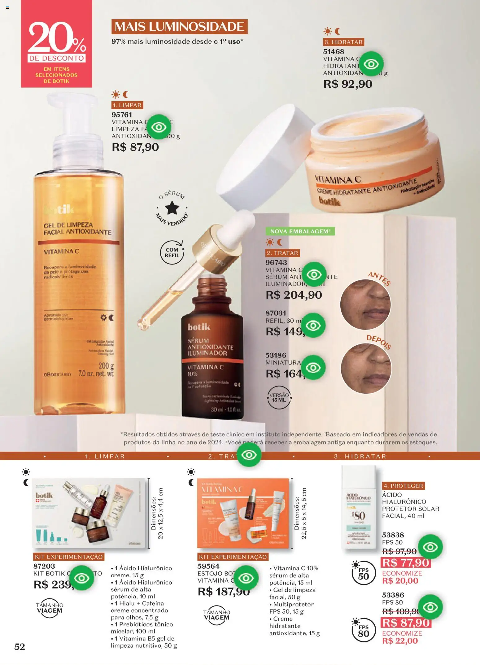 O Boticário Folheto - válido de 10/08/2026 | Página: 56 | Produtos: Tônico, Creme hidratante, Gel de limpeza, Iluminador