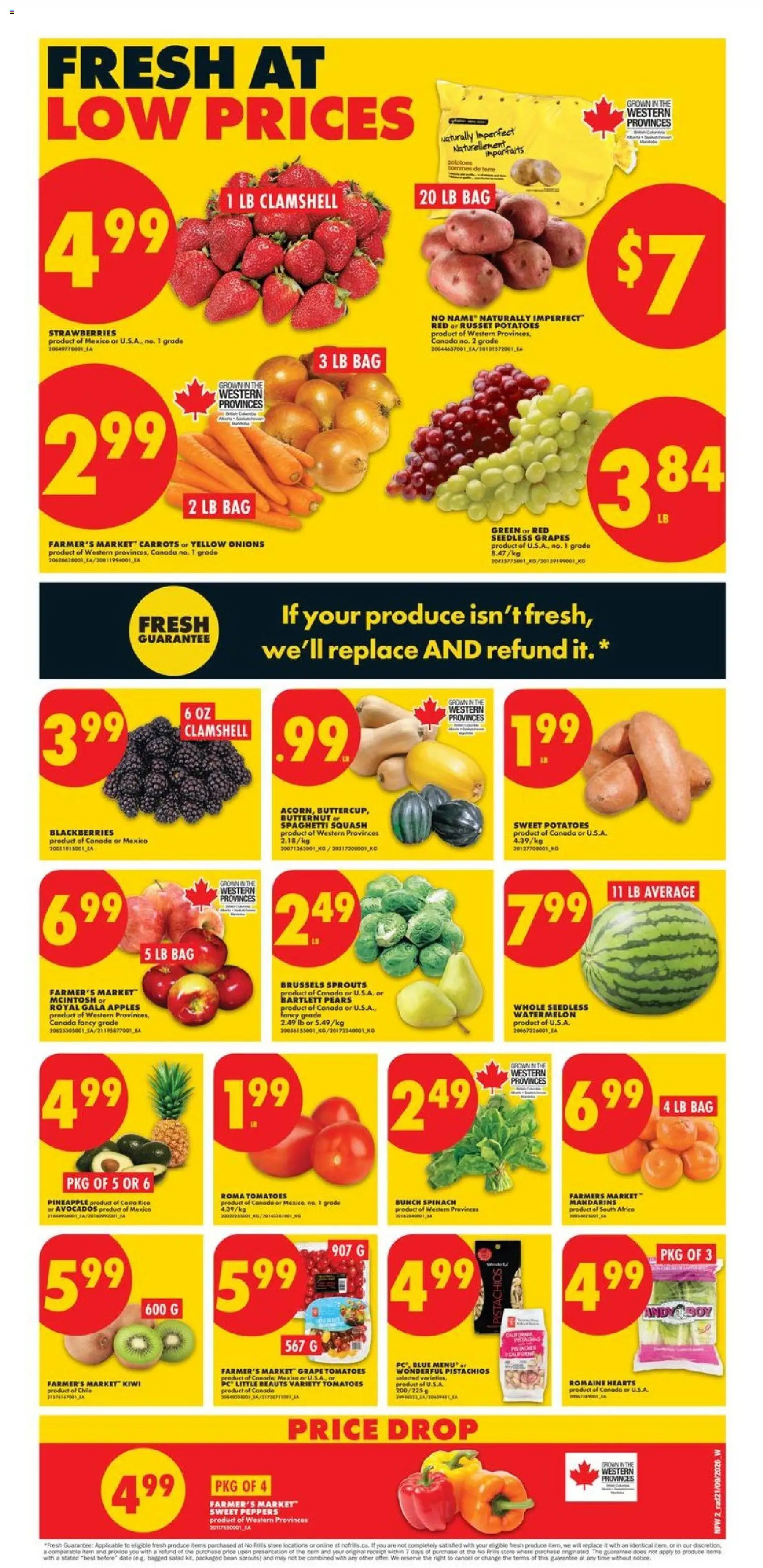No Frills flyer valid from Sep 24, 2026 | Page: 2 | Products: Watermelon, Grapes, Seedless grapes, Pears