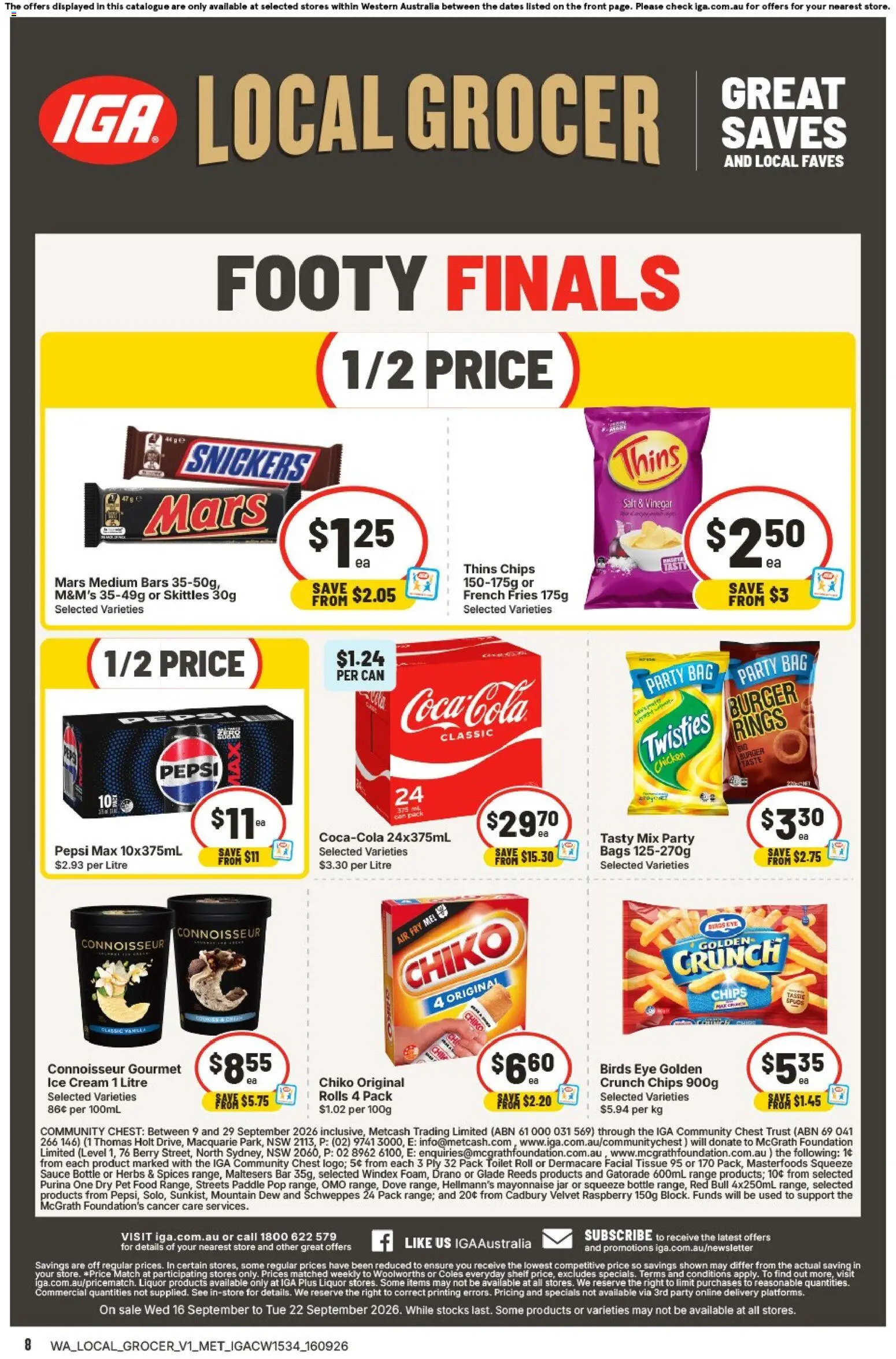IGA catalogue - valid from 16/09/2026 | Page: 2 | Products: Fries, Chicken, Chips, Salt
