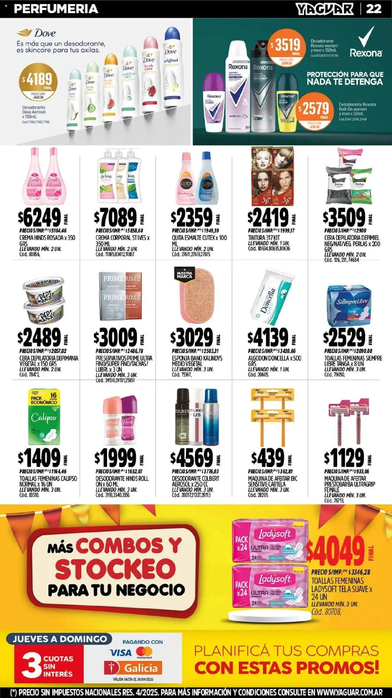 Yaguar - Oferta Semanal Córdoba │ válido desde el 21/09/2026 | Página: 22 | Productos: Algodón, Toallas, Baño, Cera