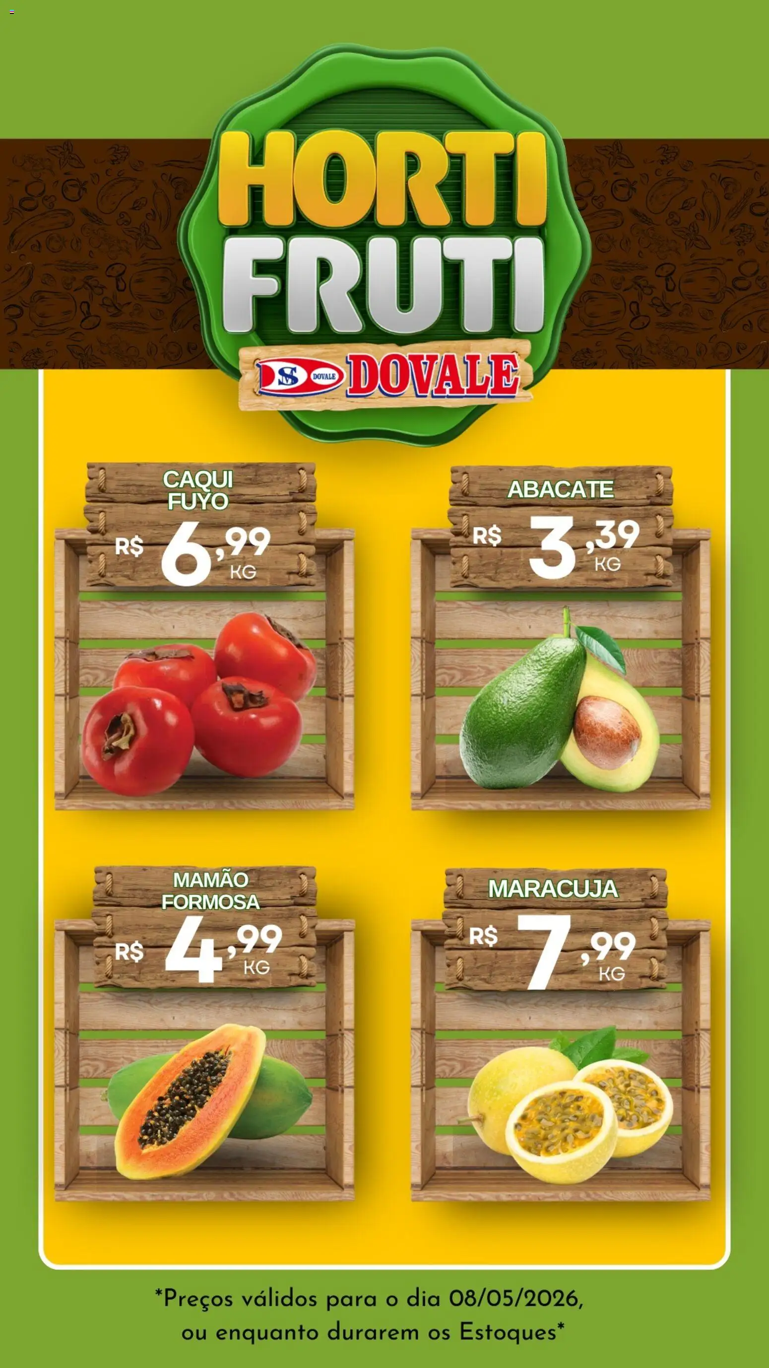 Dovale Folheto - válido de 08.05.2026 | Página: 3 | Produtos: Caqui, Maracujá, Mamão