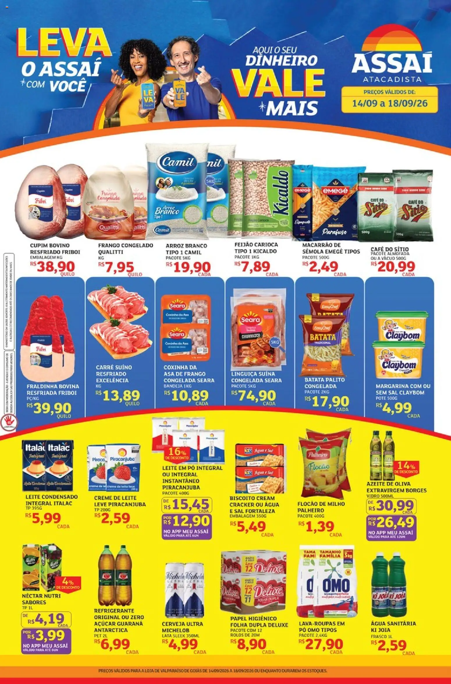 Assaí Atacadista Folheto - válido de 14/09/2026 | Página: 1 | Produtos: Fraldinha, Café, Frango, Papel higiênico