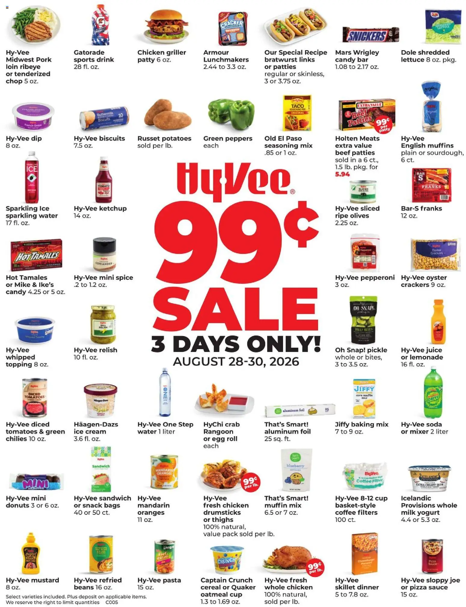HyVee Special Sales - valid from 08/28/2026 | Page: 1 | Products: Skyr, Cream, Sauce, Drumsticks