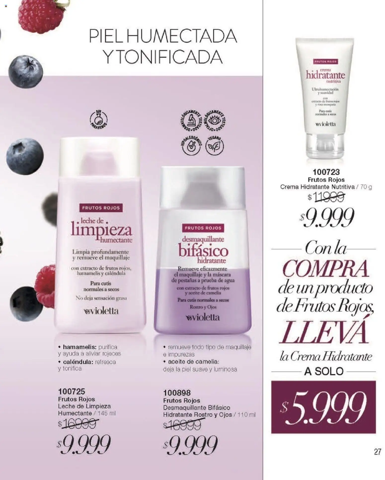 Violetta - Violetta Cosméticos │ válido desde el 30/03/2026 | Página: 27 | Productos: Frutos rojos, Aceite, Máscara, Agua
