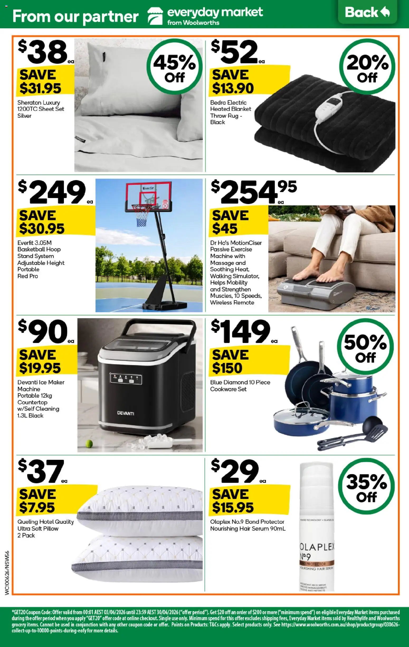 Woolworths catalogue - valid from 10.06.2026 | Page: 56 | Products: Basketball, Hair serum, Pillow, Blanket