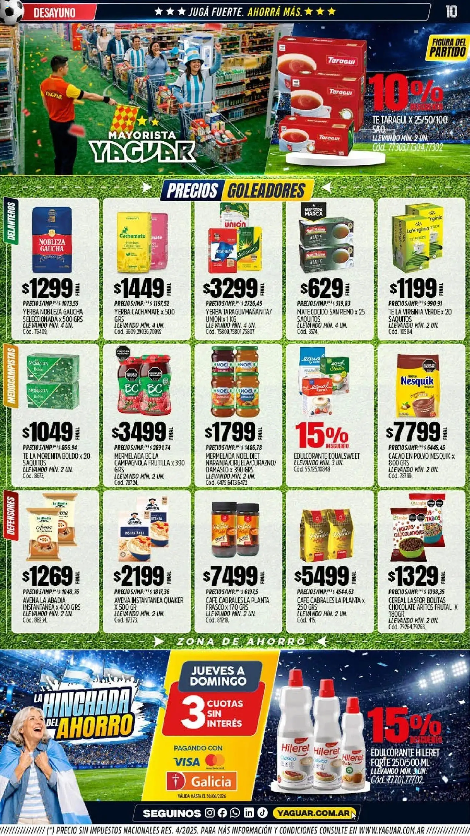 Yaguar - Oferta Semanal Misiones │ válido desde el 15.06.2026 | Página: 9 | Productos: Avena, Frasco, Mermelada, Mate cocido