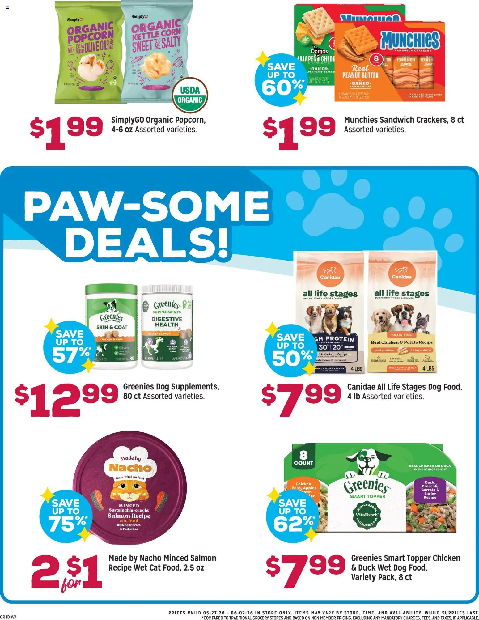 Grocery Outlet Weekly Ad - ID - valid from 27.05.2026 | Page: 3 | Products: Corn, Cat Food, Butter, Apples