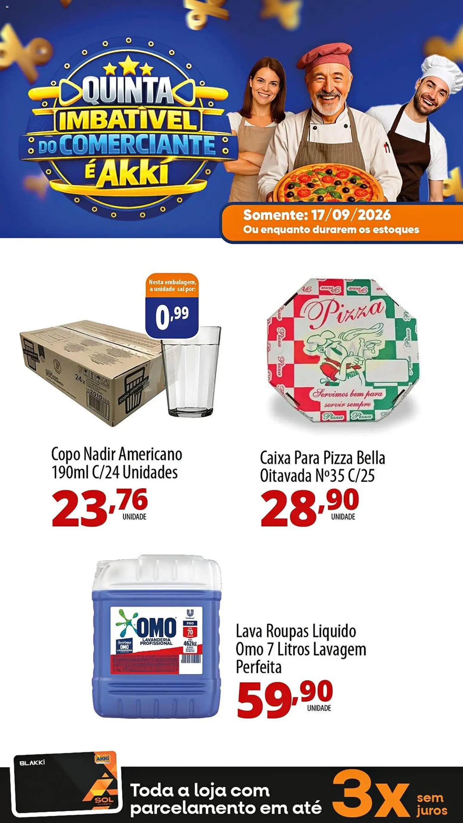 Akki Atacadista Folheto - válido de 17/09/2026 | Página: 8 | Produtos: Caixa, Pizza, Roupas