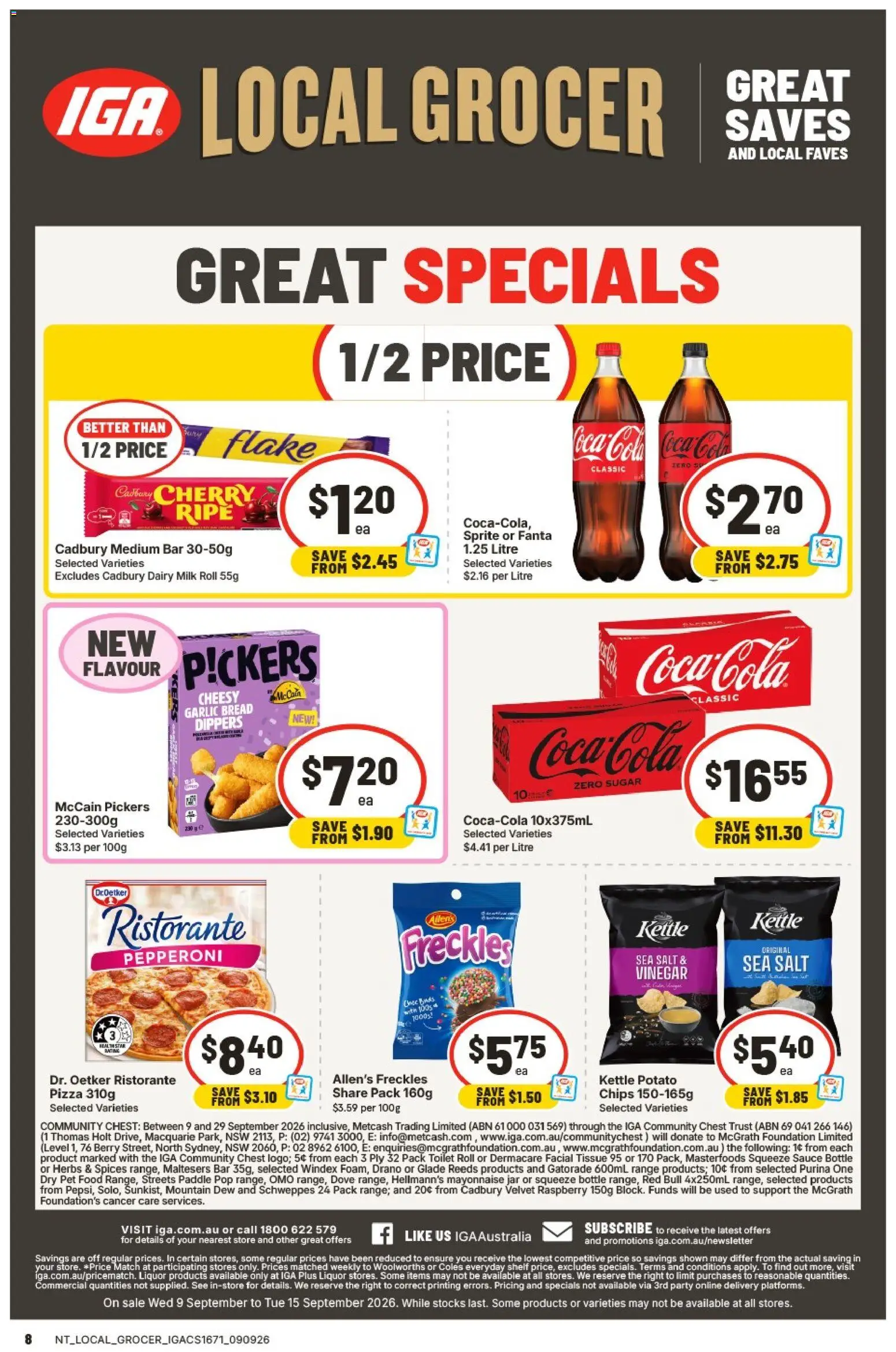 IGA catalogue - valid from 09/09/2026 | Page: 2 | Products: Pizza, Salt, Raspberry, Kettle