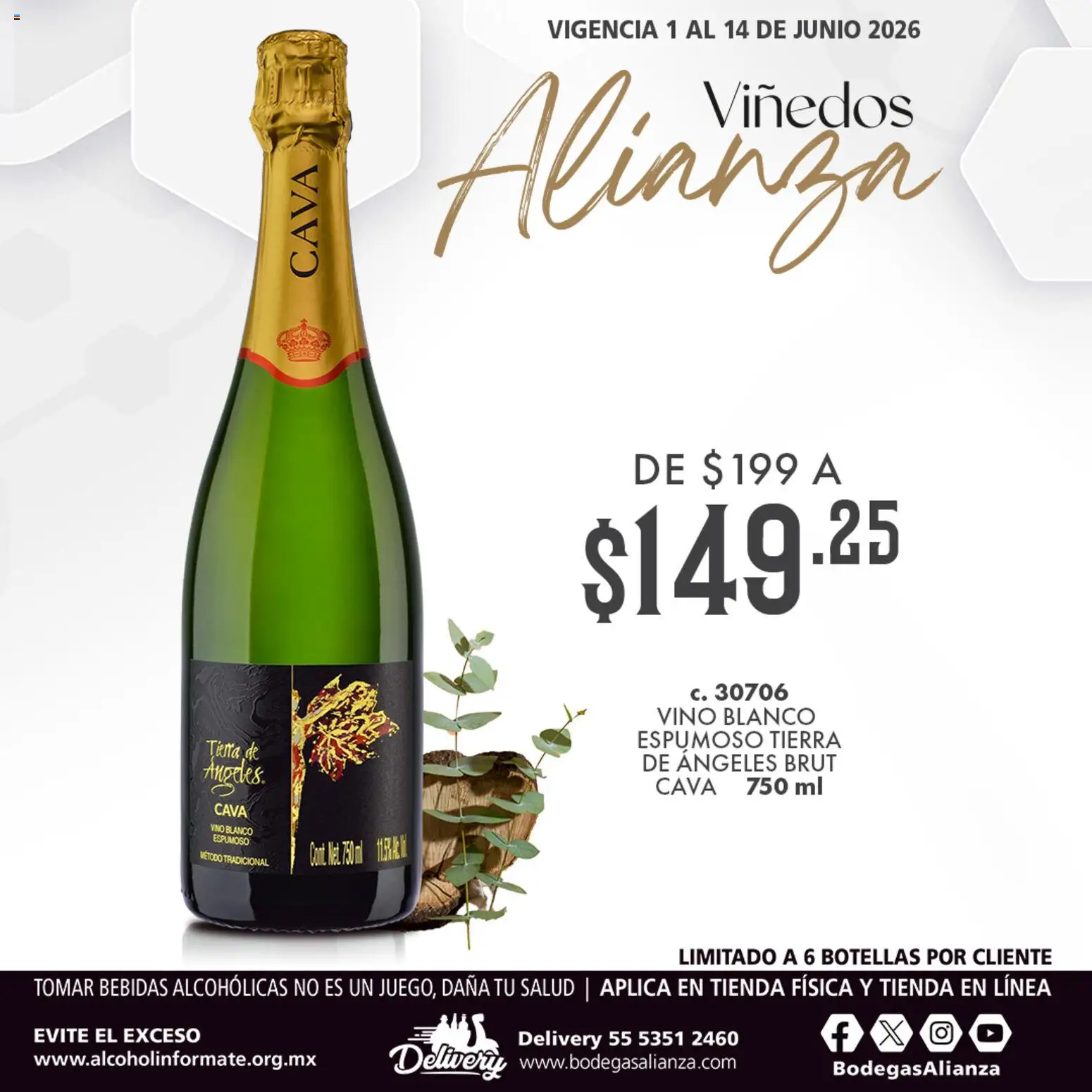 Nuevas ofertas de Bodegas Alianza válidas en toda la República Mexicana desde el 01.06.2026. ¡Encuentra las mejores ofertas en Bodegas Alianza catálogo Viñedos Alianza! | Página: 1 | Productos: Cava, Vino