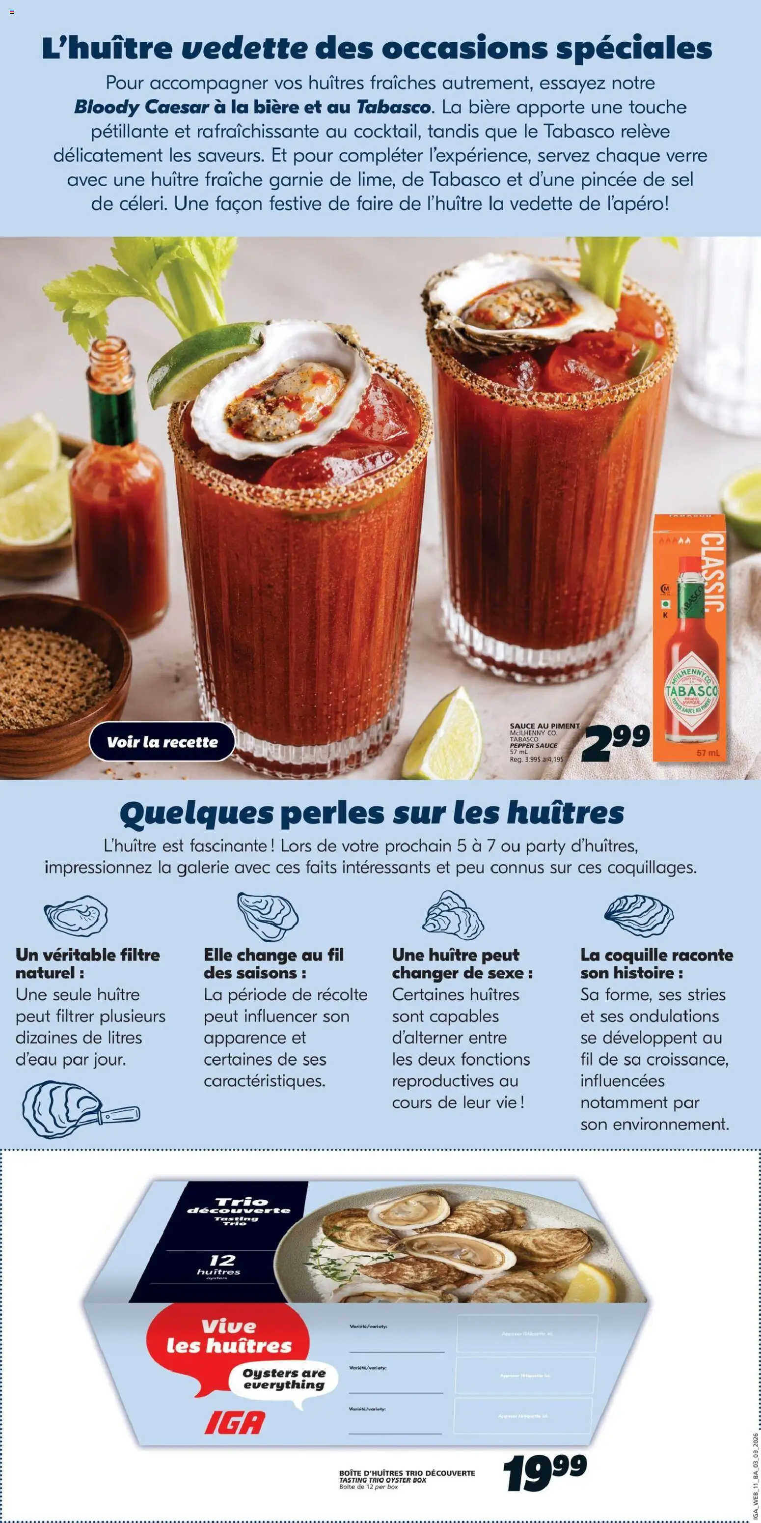 IGA flyer valid from Sep 3, 2026 | Page: 12 | Products: Pepper, Box