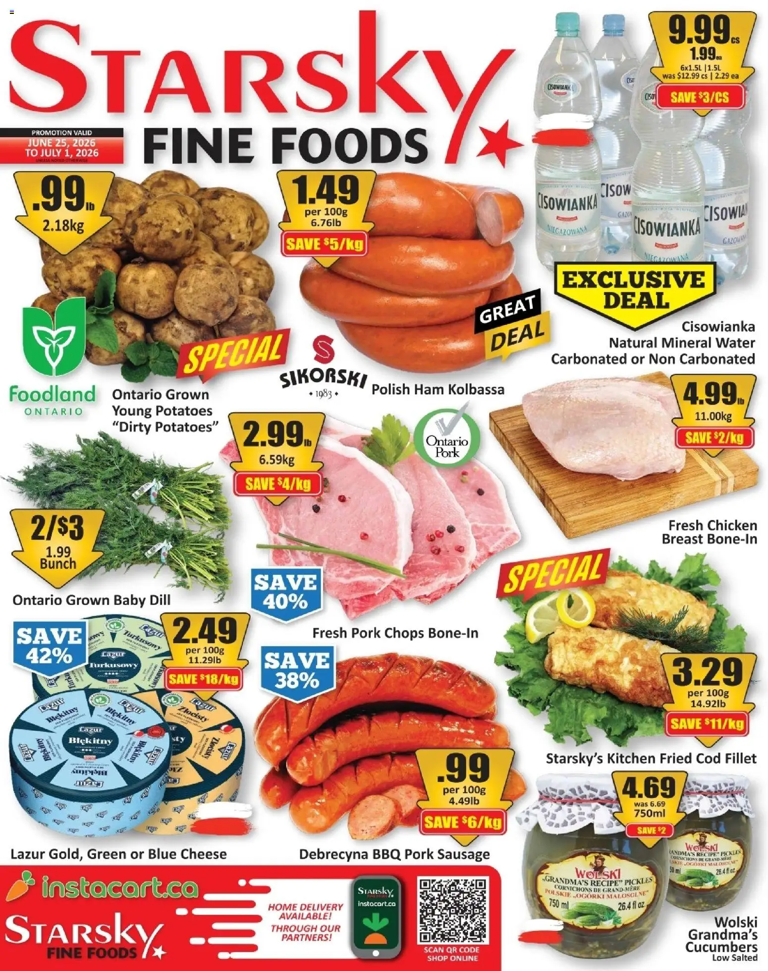 Starsky flyer valid from Jun 25, 2026 | Page: 1 | Products: Potatoes, Cheese, Chicken, Pork
