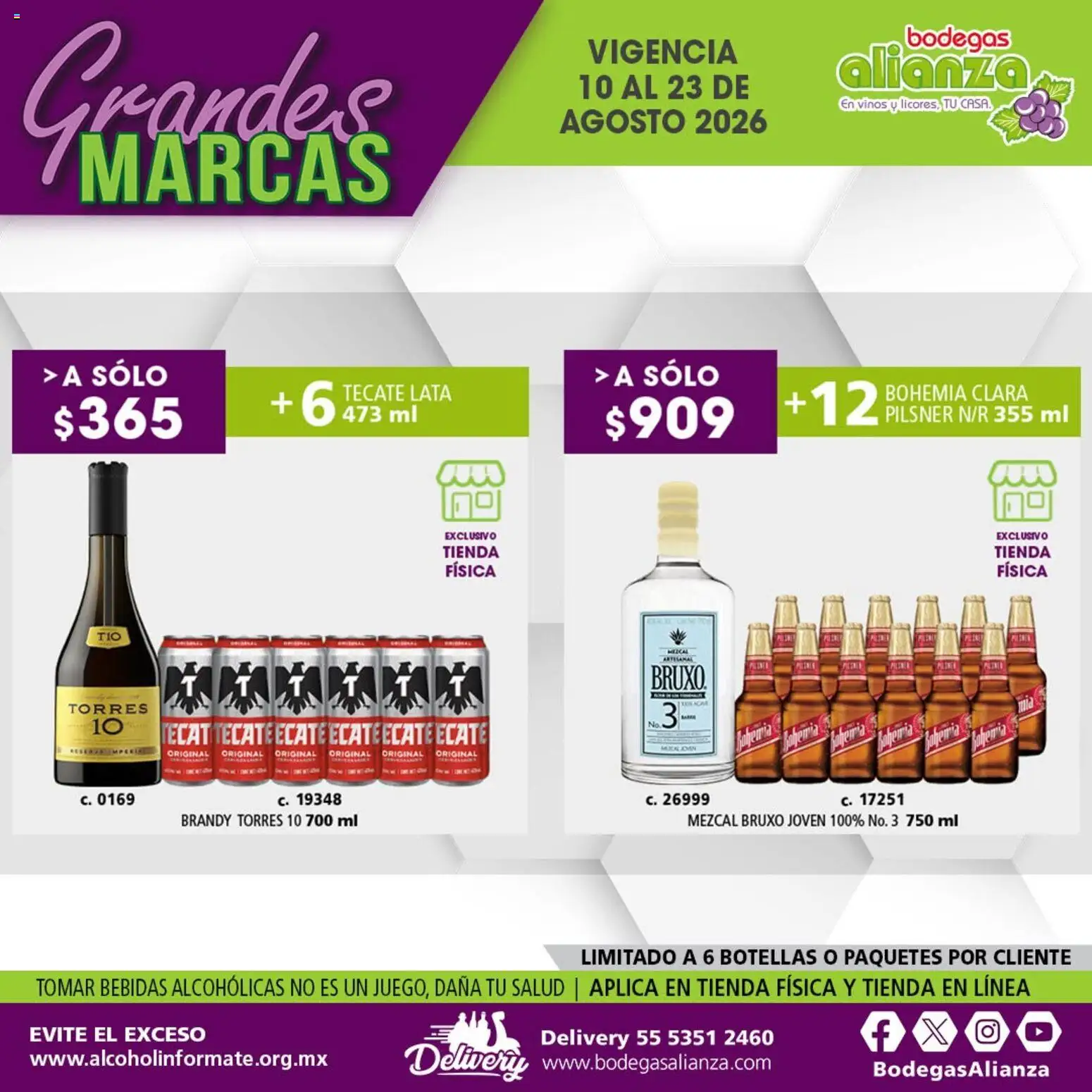 Nuevas ofertas de Bodegas Alianza válidas en toda la República Mexicana desde el 10/08/2026. ¡Encuentra las mejores ofertas en Bodegas Alianza catálogo Grandes Marcas! | Página: 13 | Productos: Bebidas, Brandy