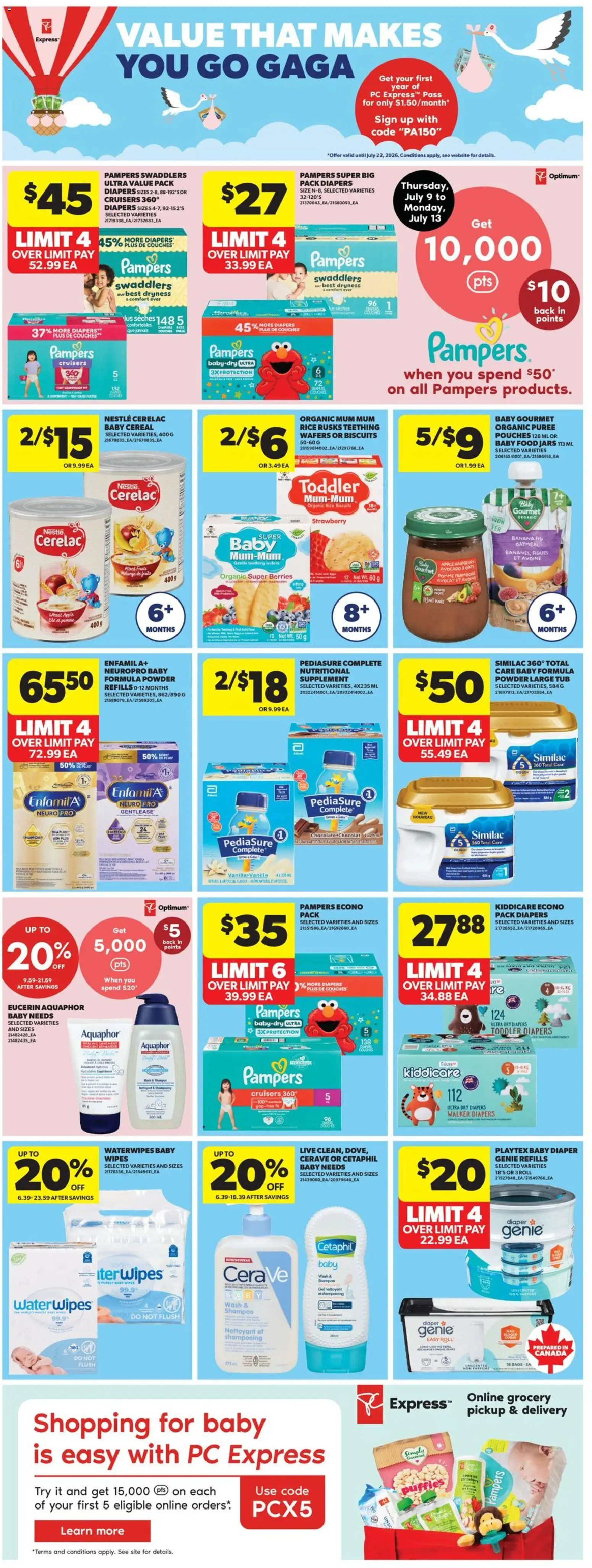 Real Canadian Superstore flyer valid from Jul 9, 2026 | Page: 28 | Products: Rice, PC, Powder, Shampoo