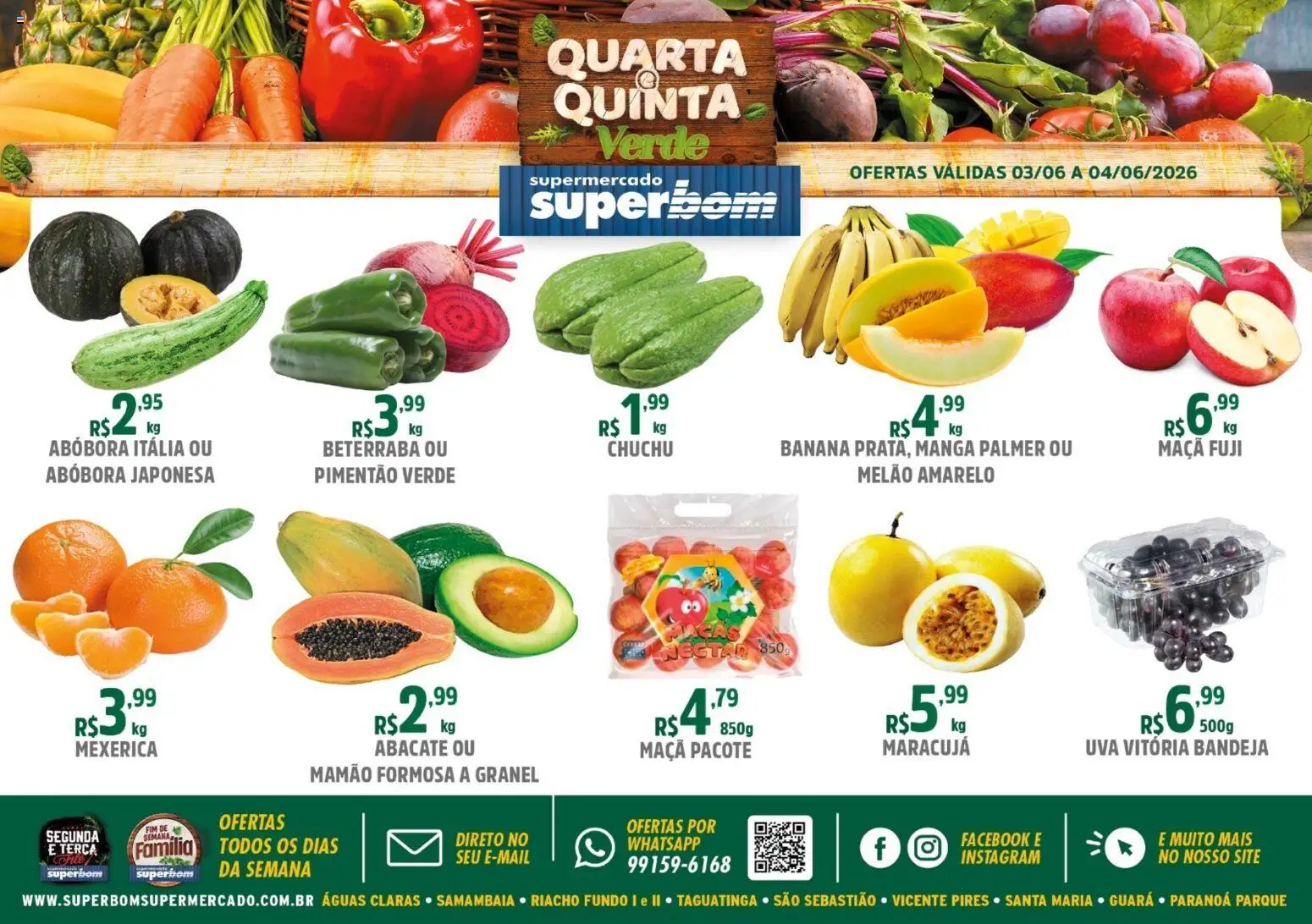 Superbom Folheto - válido de 03.06.2026 | Página: 1 | Produtos: Melão, Mexerica, Chuchu, Pimentão