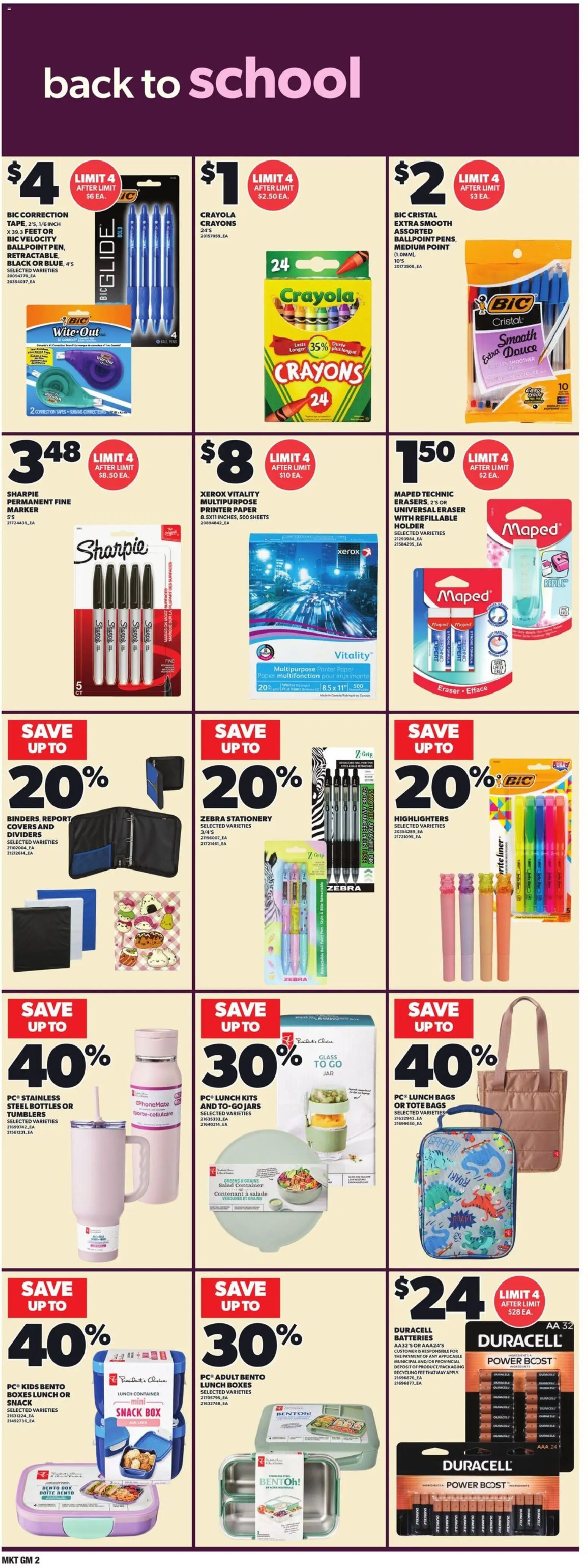 Zehrs flyer valid from Aug 6, 2026 | Page: 10 | Products: Salad, Printer, Grains, Batteries