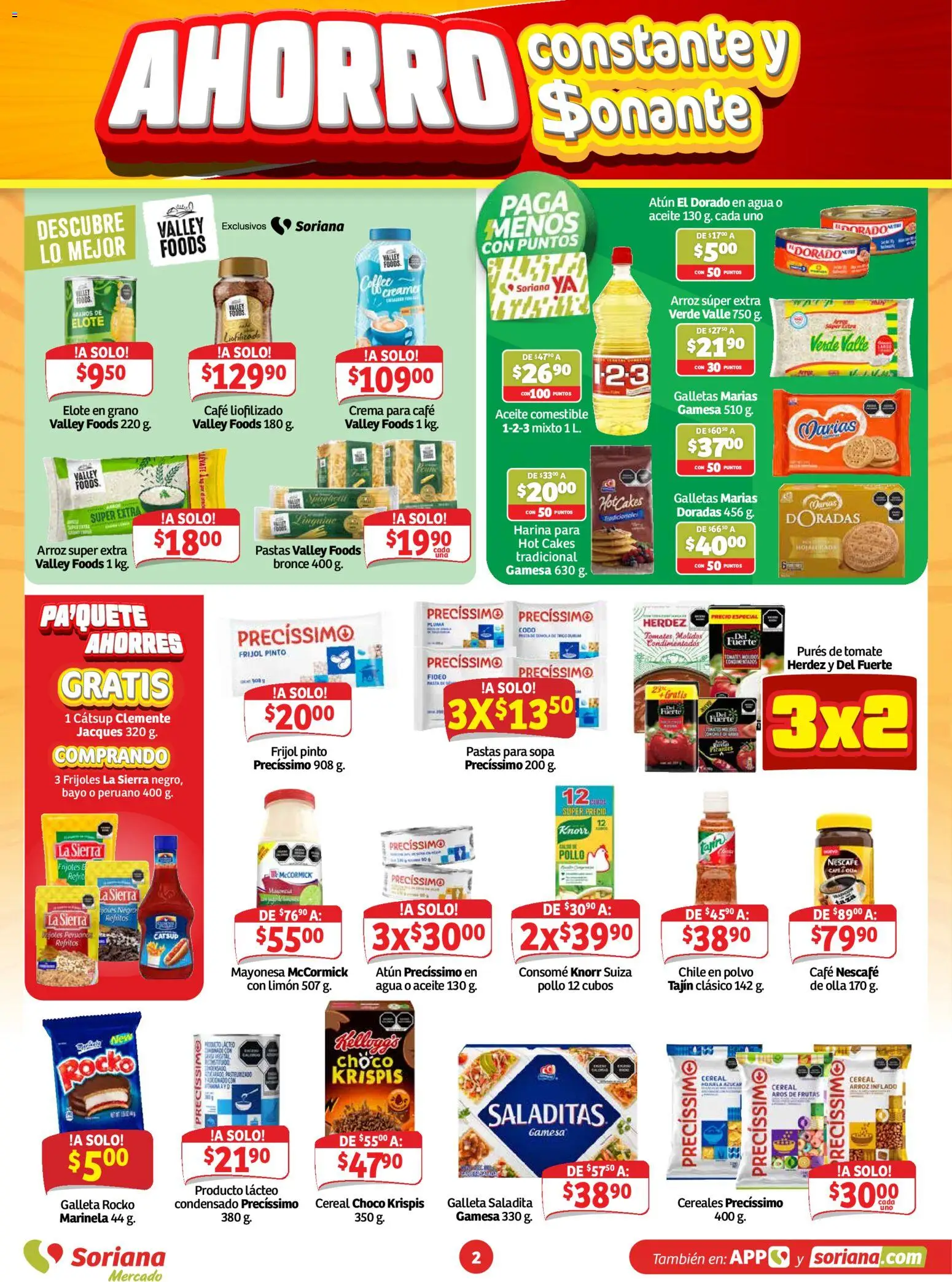 Nuevas ofertas de Soriana válidas en toda la República Mexicana desde el 09/10/2026. ¡Encuentra las mejores ofertas en Soriana folleto Ahorro constante y sonante! | Página: 2