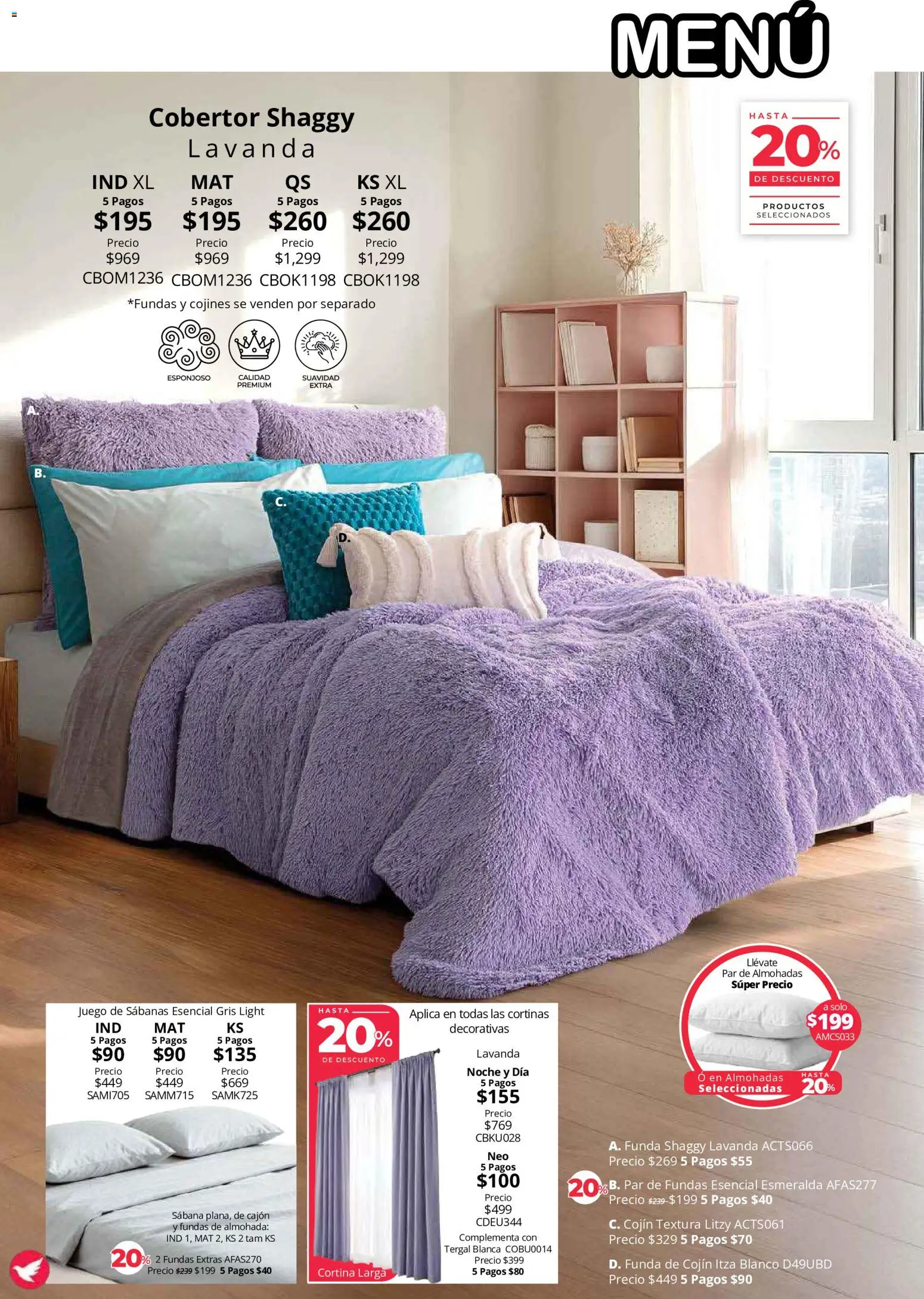 Nuevas ofertas de Colchas Concord válidas en toda la República Mexicana desde el 01/08/2026. ¡Encuentra las mejores ofertas en Colchas Concord catálogo Colección Cobertor! | Página: 58 | Productos: Cobertor, Juego, Almohada, Cortinas