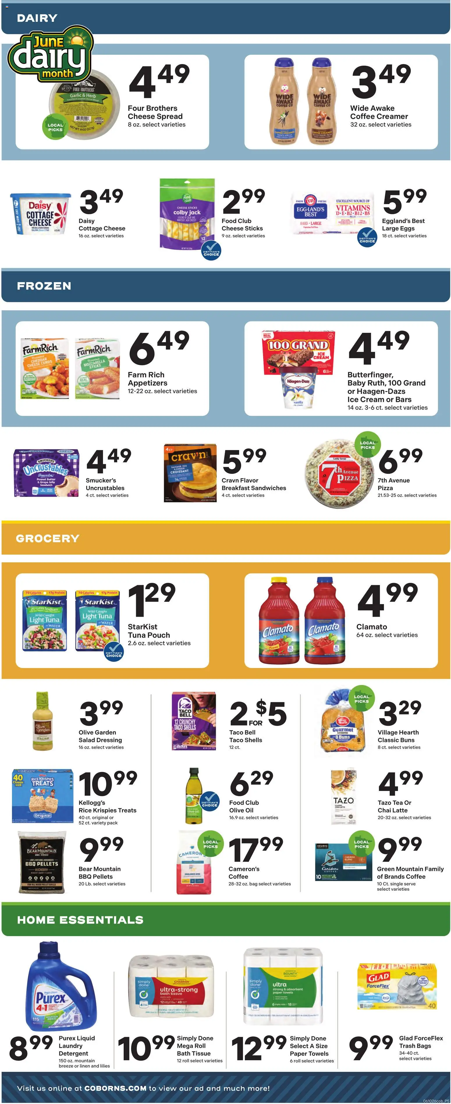 Coborn's Weekly Ad - valid from 10.06.2026 | Page: 4 | Products: Butter, Pizza, Cream, Cottage cheese