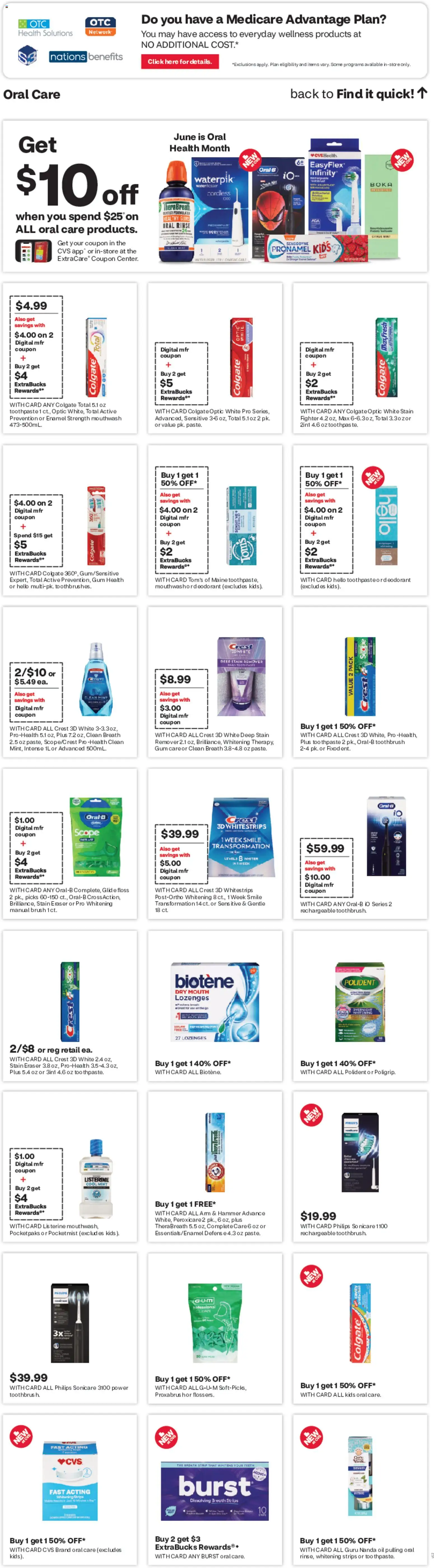 CVS Pharmacy Weekly Ad - CT - valid from 07.06.2026 | Page: 15 | Products: Eraser, Brush, Toothpaste, Toothbrush