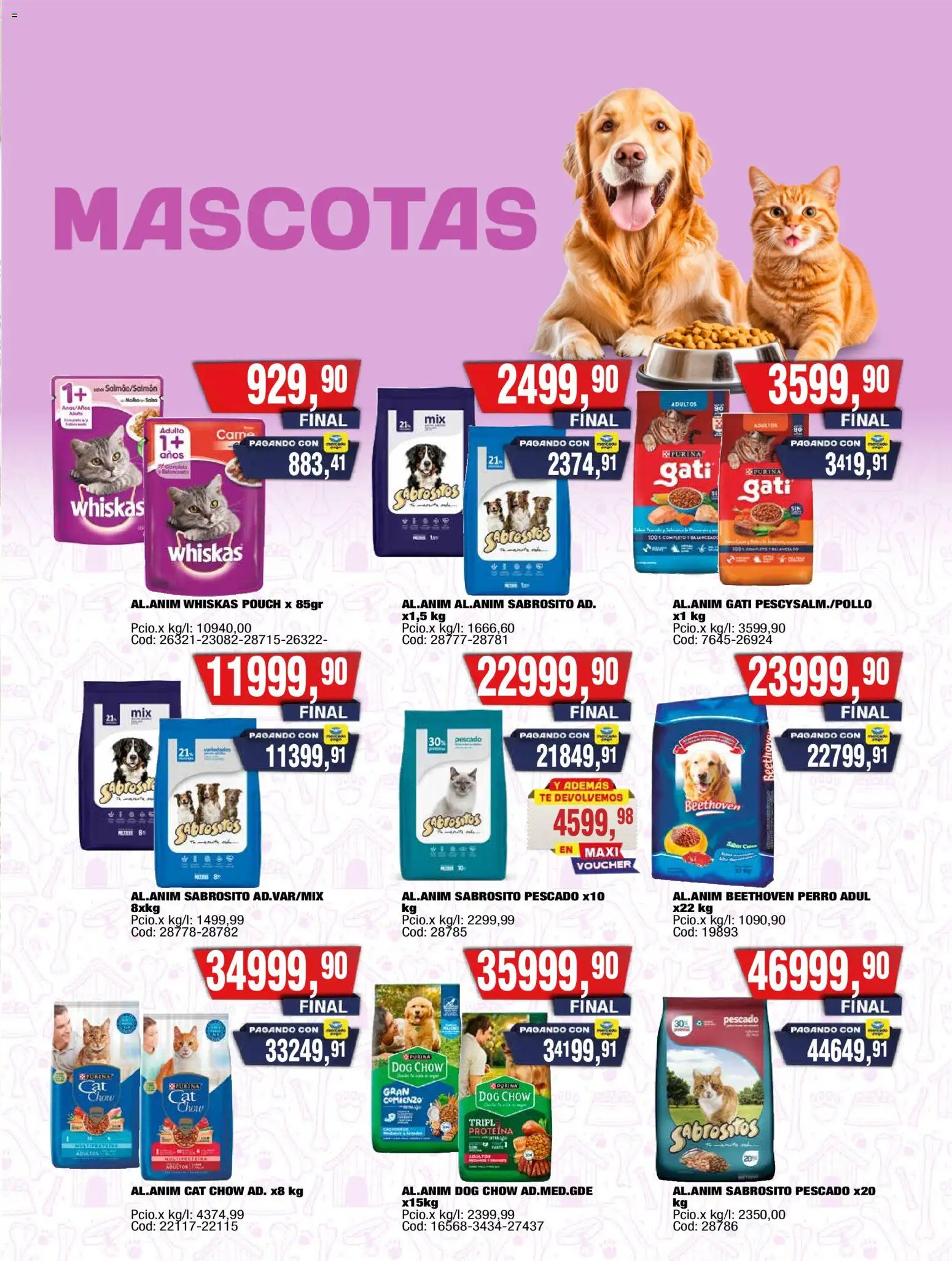 Maxiconsumo - Ofertas │ válido desde el 28/09/2026 | Página: 35 | Productos: Pescado, Proteína, Té, Alimento para perros