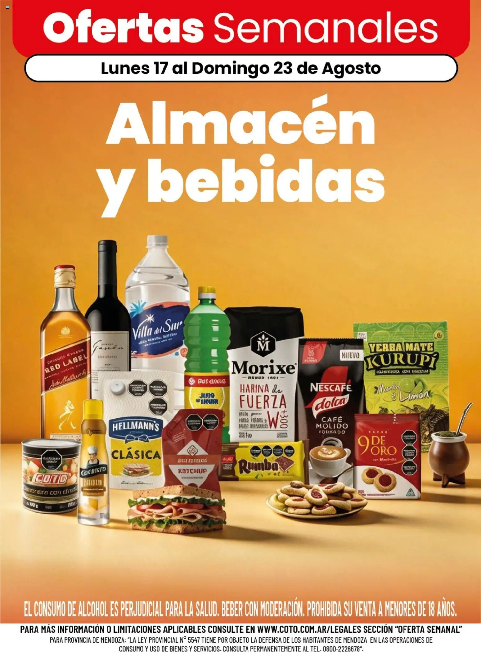 Coto - Almacén y bebidas │ válido desde el 17/08/2026 | Página: 1 | Productos: Vino tinto, Yerba, Café, Café molido