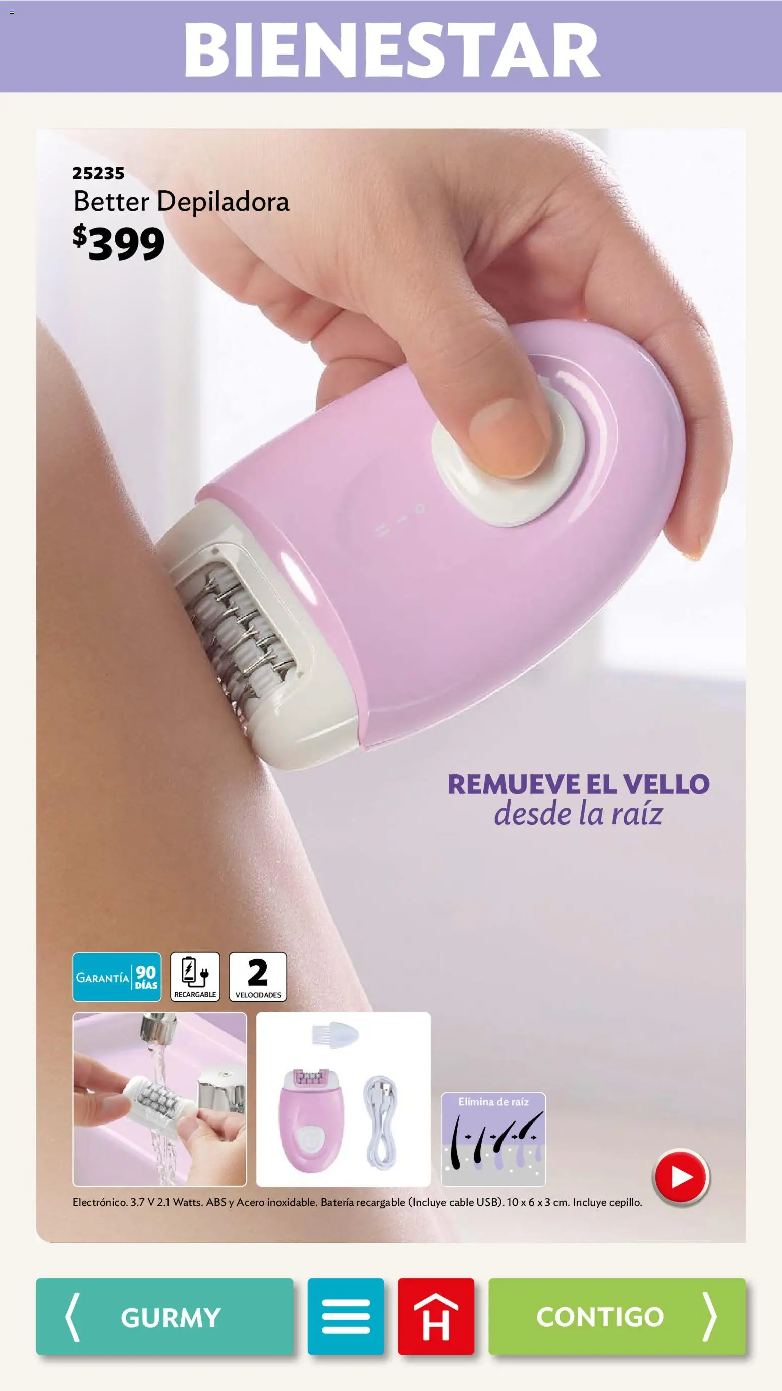 Nuevas ofertas de Betterware válidas en toda la República Mexicana desde el 02/02/2026. ¡Encuentra las mejores ofertas en Betterware campaña 2 2026! | Página: 77 | Productos: Depiladora, Cable, Batería