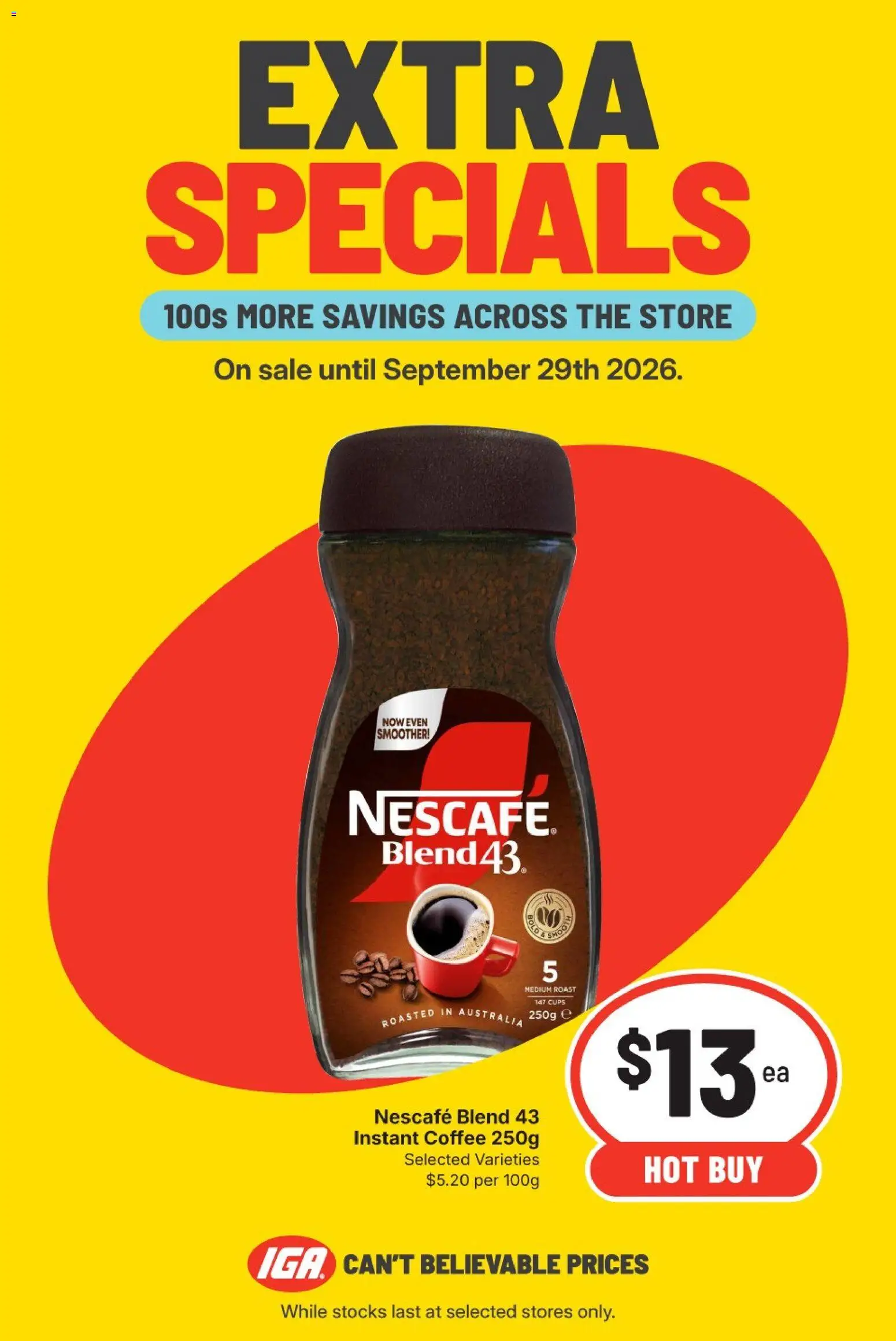 IGA catalogue - valid from 23/09/2026 | Page: 1 | Products: Cups, Coffee, Nescafe, Instant coffee