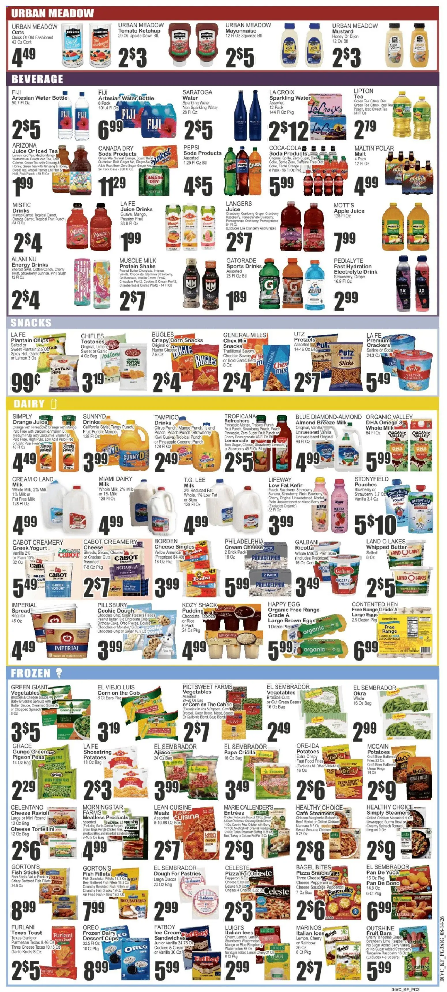 Food Universe Weekly Ad - valid from 08/14/2026 | Page: 3 | Products: Vitamin, Protein, Potatoes, Snacks