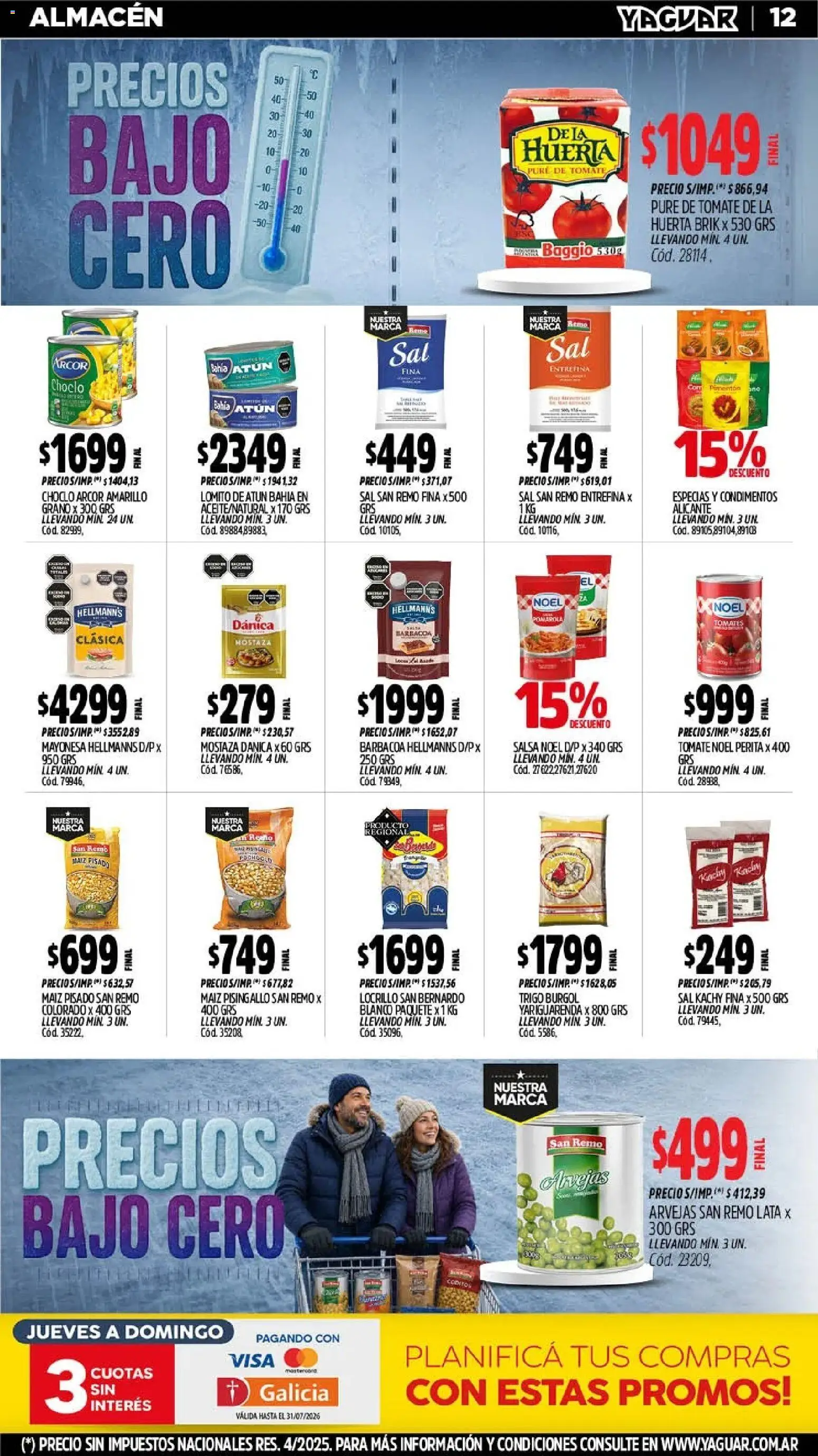 Yaguar - Oferta Semanal Salta │ válido desde el 27/07/2026 | Página: 16 | Productos: Choclo, Arvejas, Atún, Tomate