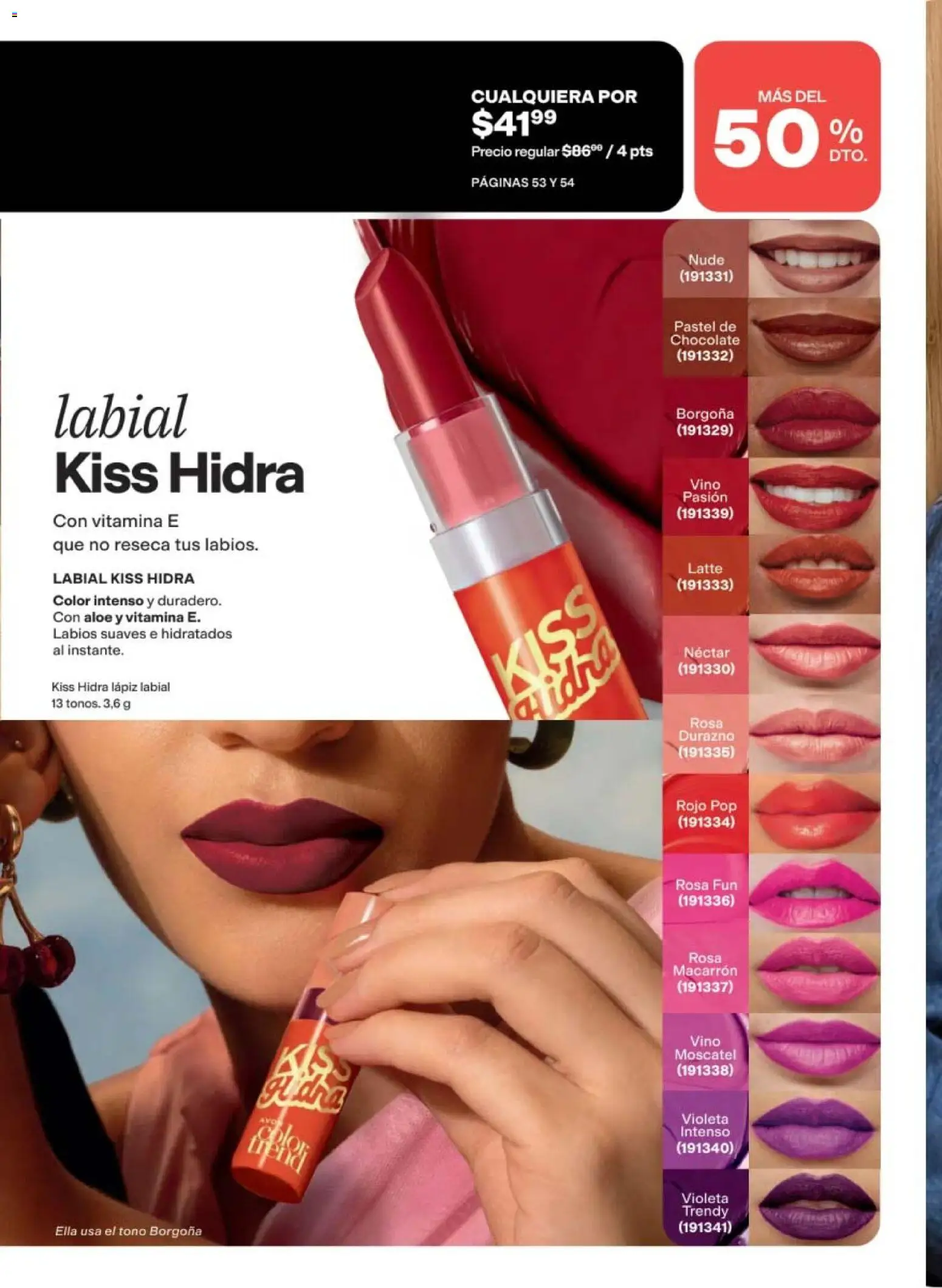 Nuevas ofertas de AVON válidas en toda la República Mexicana desde el 10/07/2026. ¡Encuentra las mejores ofertas en AVON campaña 11 2026! | Página: 54 | Productos: Durazno, Pastel, Chocolate, Lápiz labial