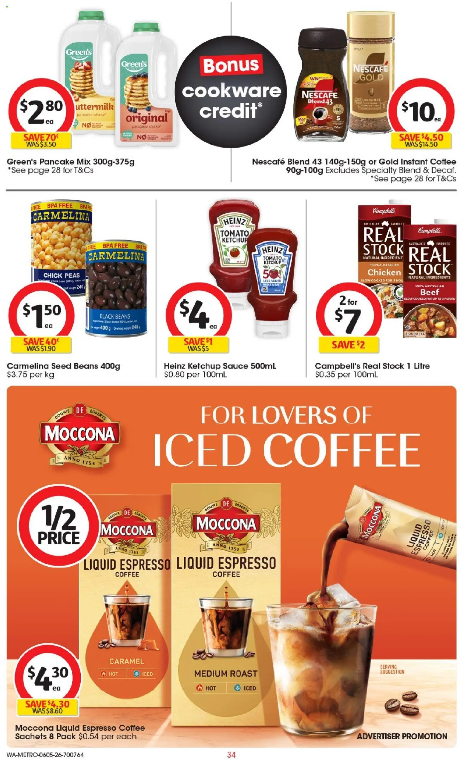 Coles catalogue - valid from 06.05.2026 | Page: 34 | Products: Cups, Ketchup, Moccona, Nescafe