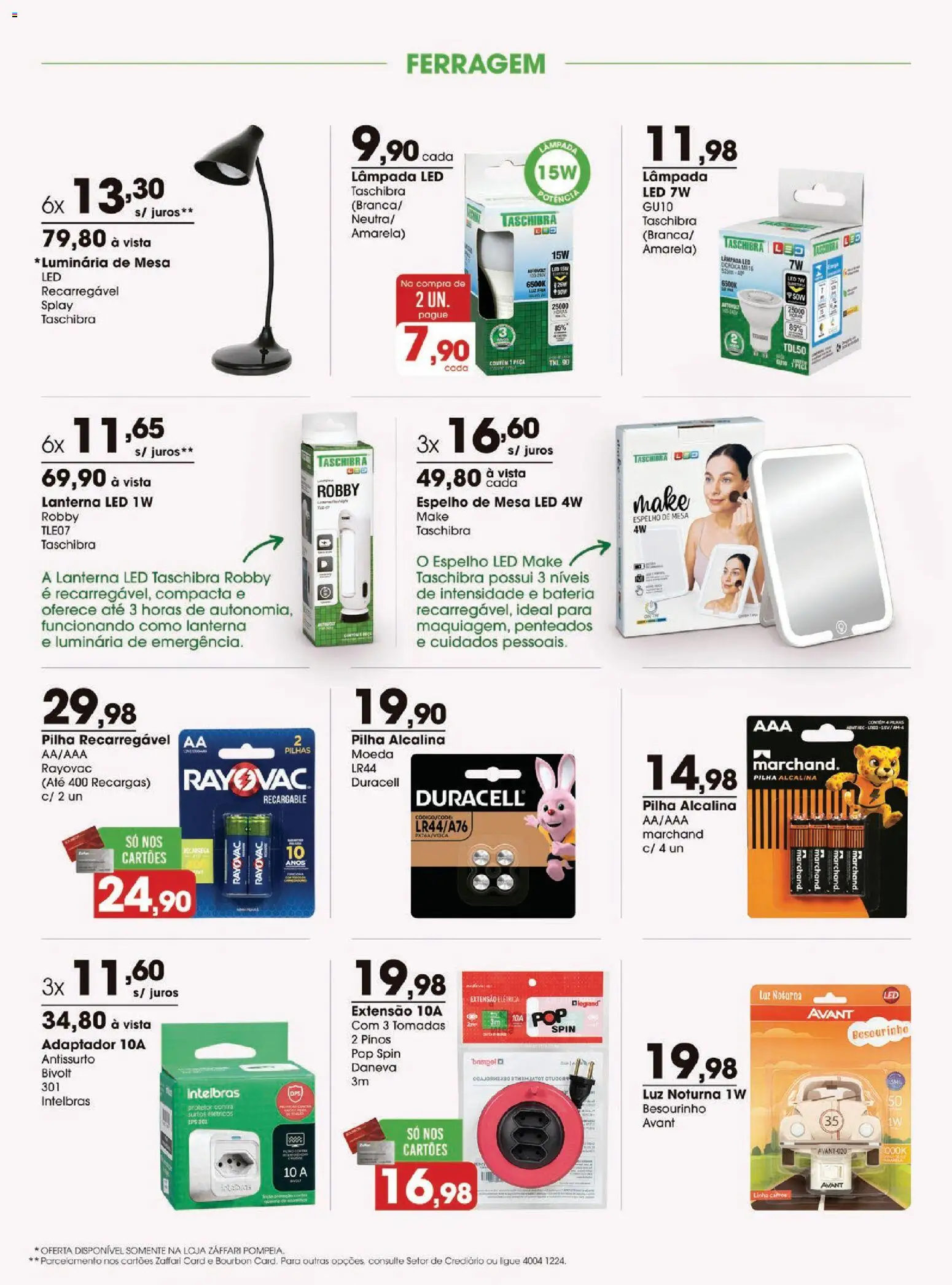 Zaffari Folheto - válido de 01/10/2026 | Página: 13 | Produtos: Luminária, Bourbon, Lâmpada led, Adaptador