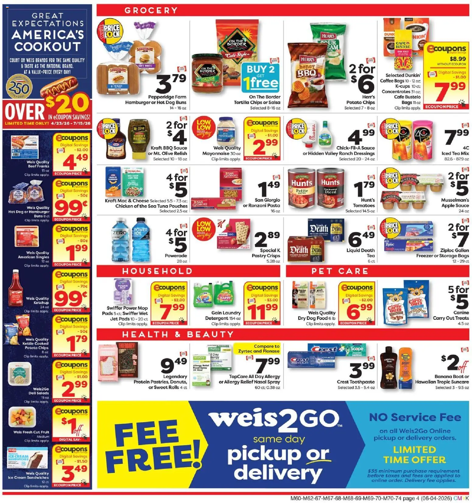 Weis Grand Opening - valid from 04.06.2026 | Page: 8 | Products: Cheese, Tea, Beef, Kettle