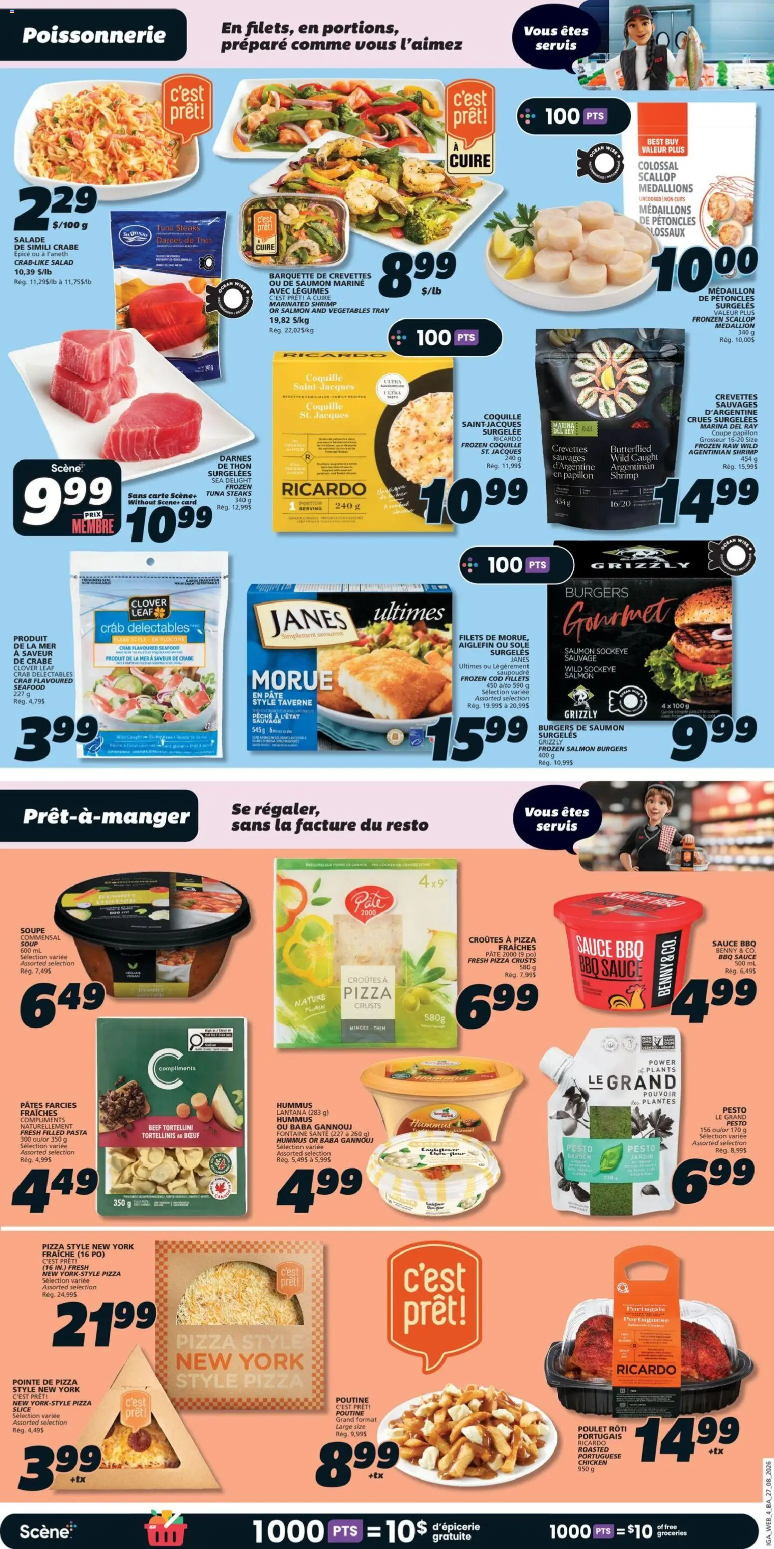 IGA flyer valid from Aug 27, 2026 | Page: 8 | Products: Pasta, Salmon, Pesto, Cauliflower