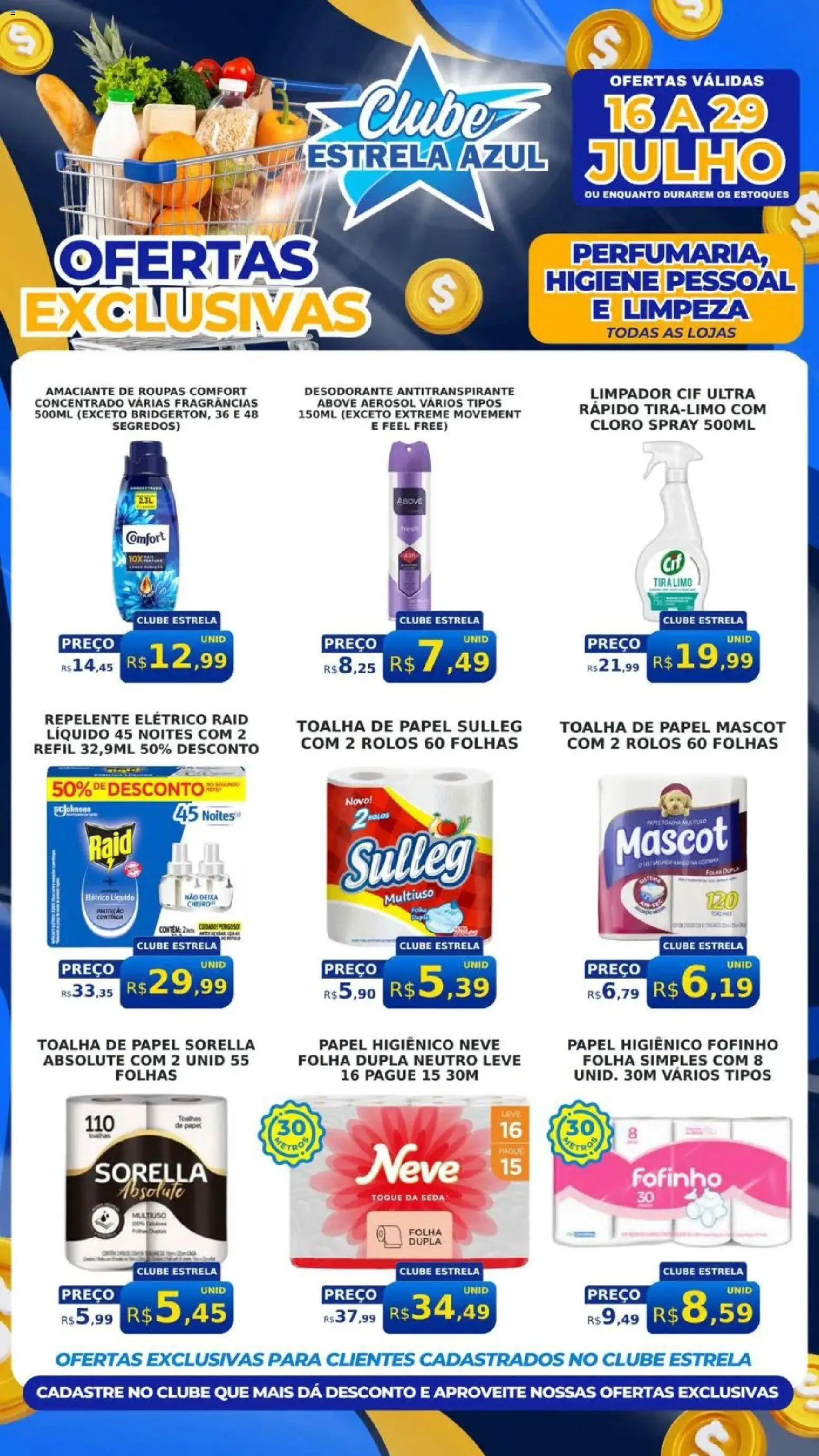 Estrela Azul Folheto - válido de 16/07/2026 | Página: 2 | Produtos: Desodorante, Amaciante de roupas, Roupas, Papel higiênico