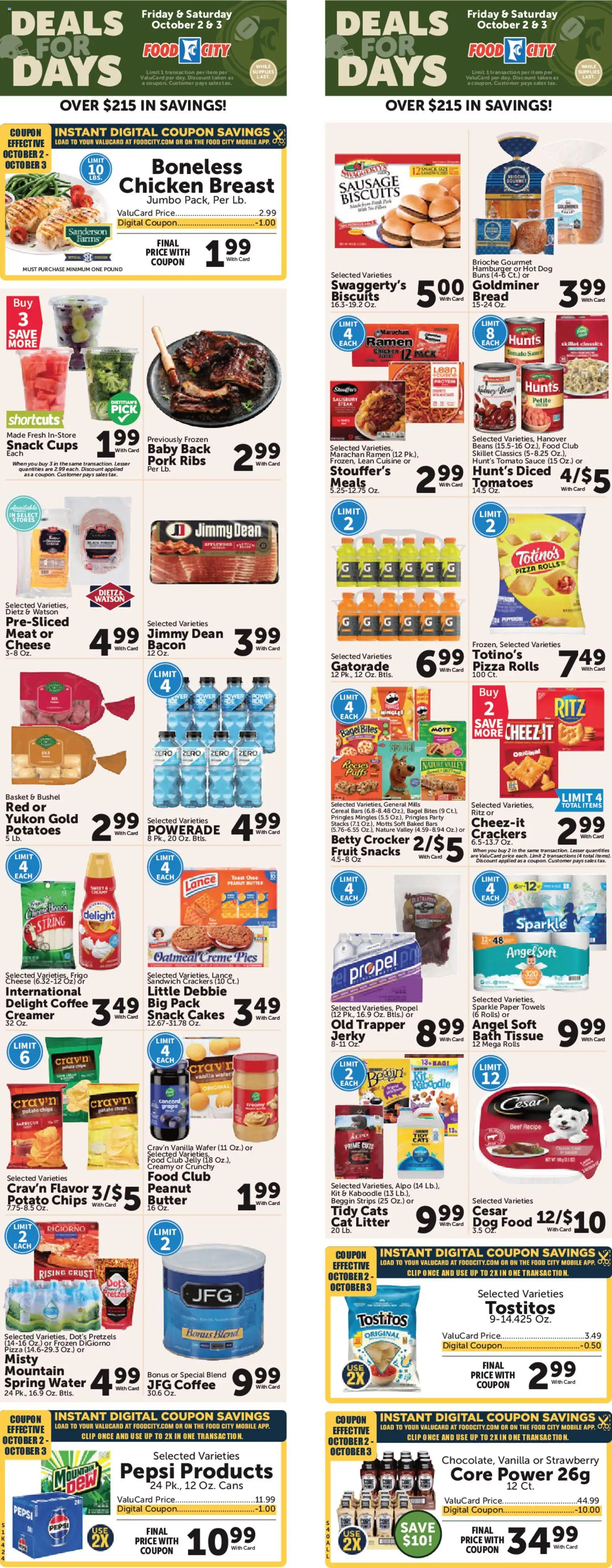 Food City Weekly Ad - valid from 09/30/2026 | Page: 1 | Products: Cat Litter, Protein, Bag, Beans