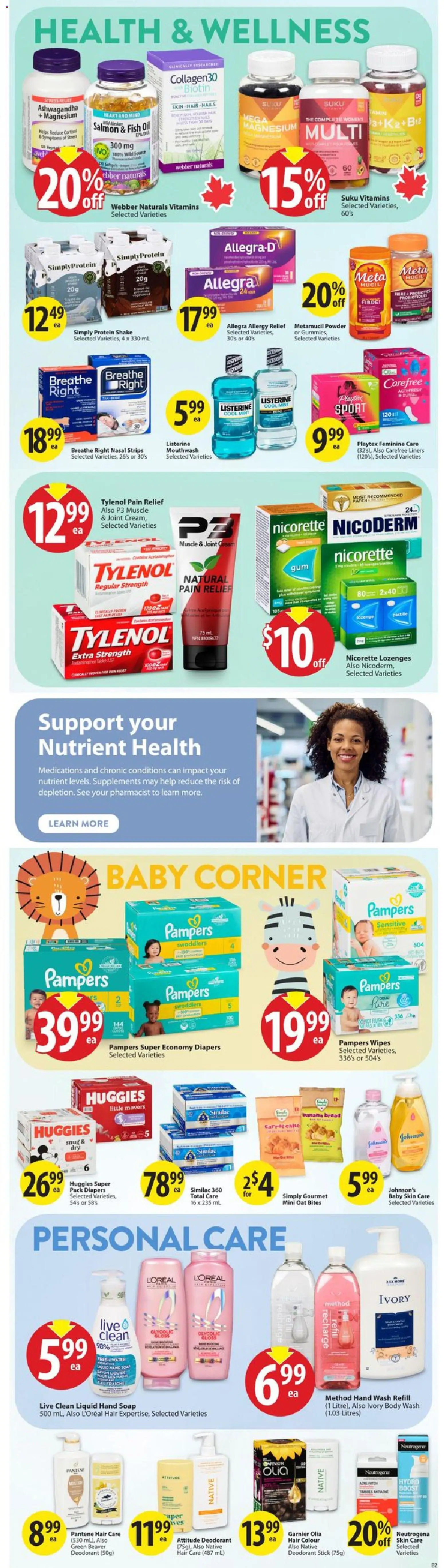 Save on foods flyer valid from Aug 6, 2026 | Page: 23 | Products: Cream, Strips, Soap, Oil