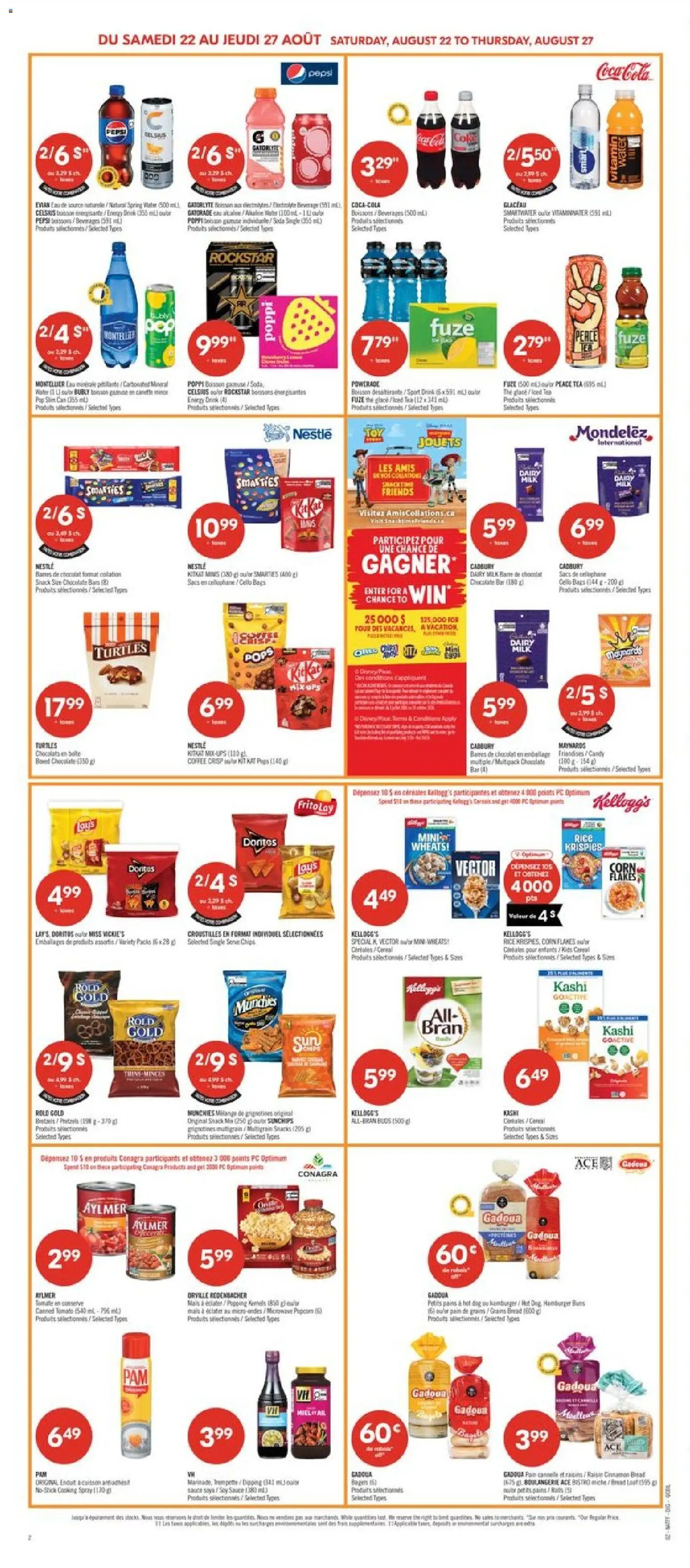 Pharmaprix flyer valid from Aug 22, 2026 | Page: 7 | Products: Energy drink, Snacks, Coffee, Chocolate