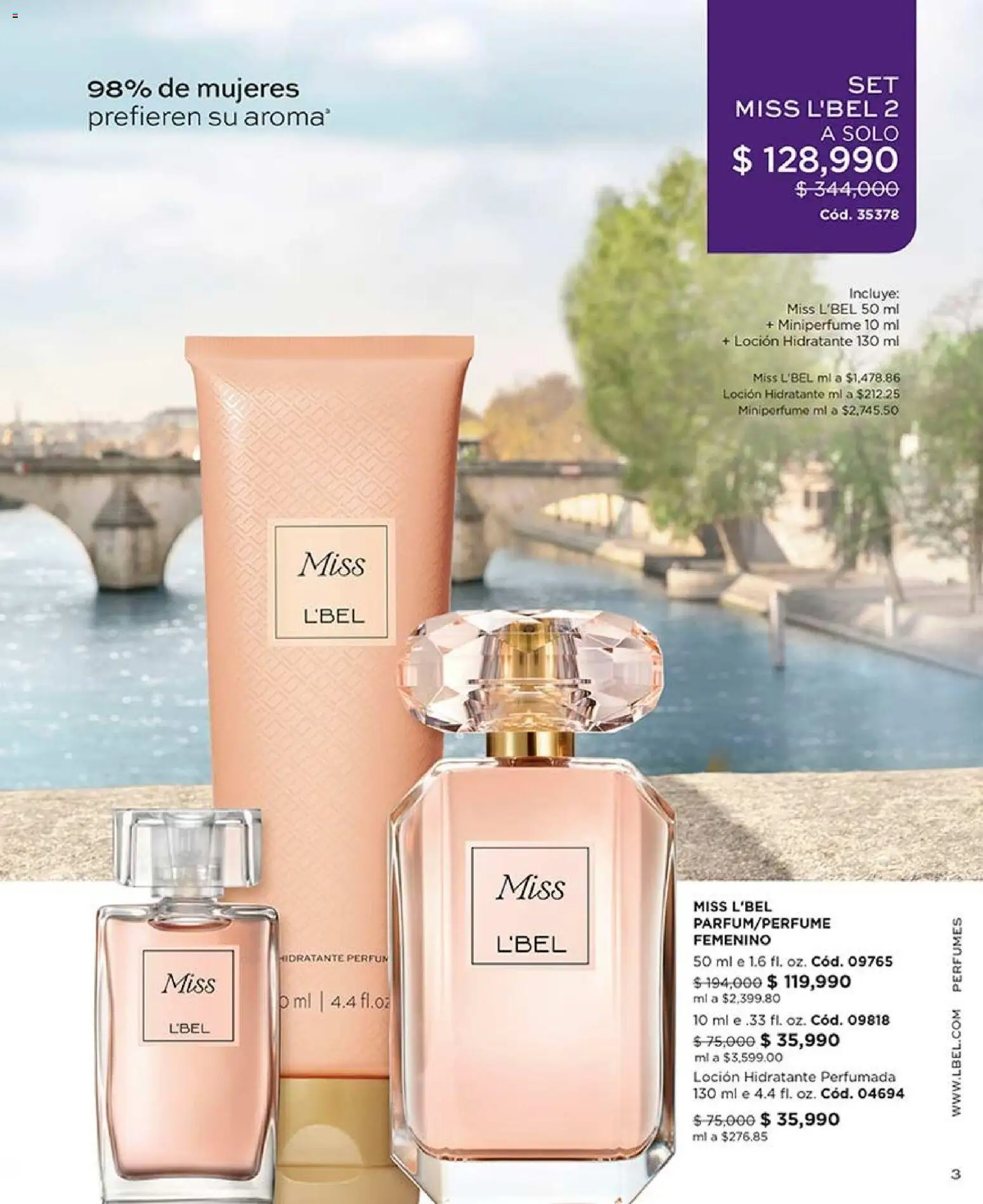 L'Bel revista - valida desde el 17/08/2026 | Página: 3 | Productos: Loción, Perfumes