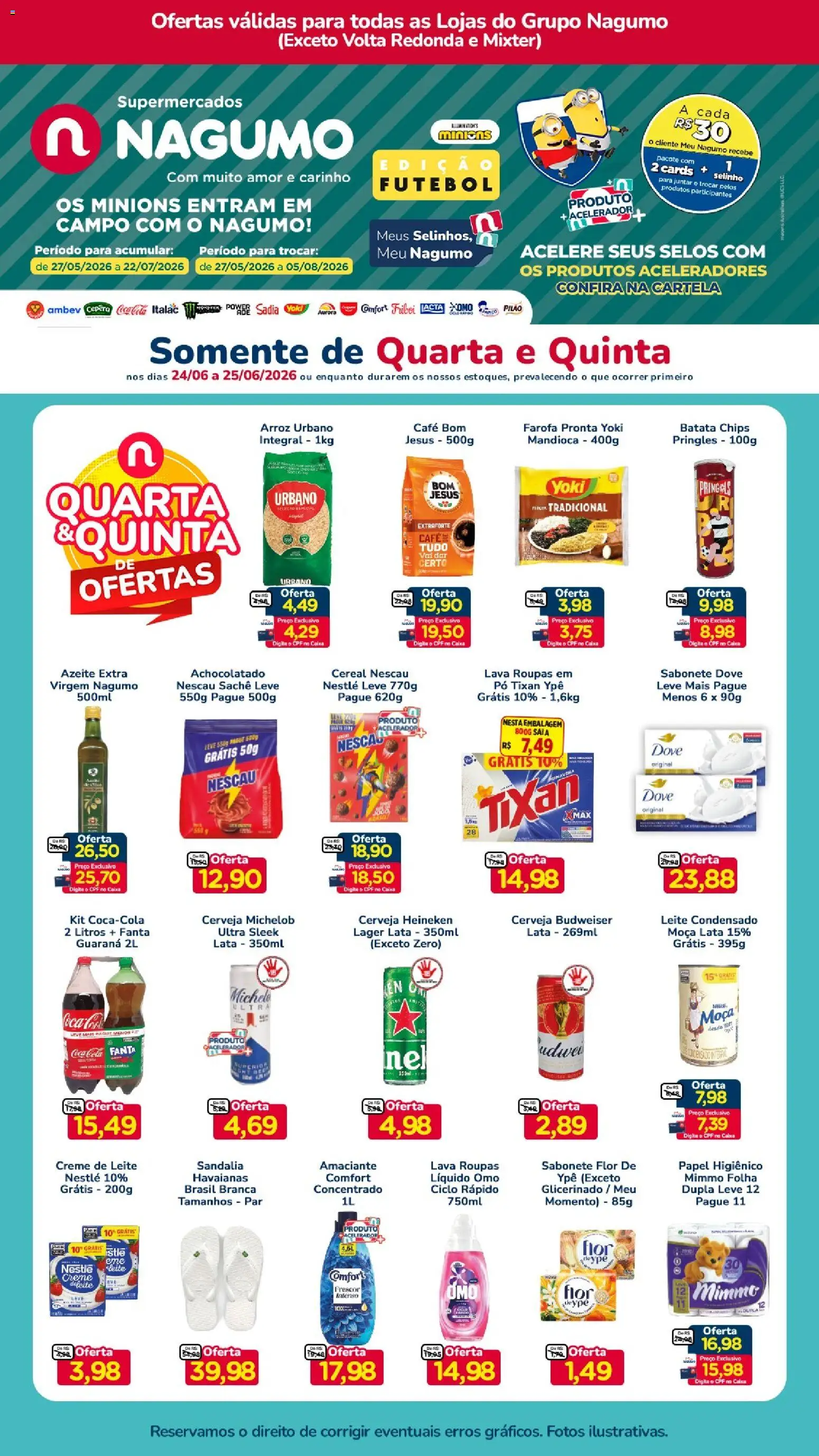 Nagumo Folheto - válido de 24/06/2026 | Página: 1 | Produtos: Pó, Guaraná, Farofa, Papel higiênico