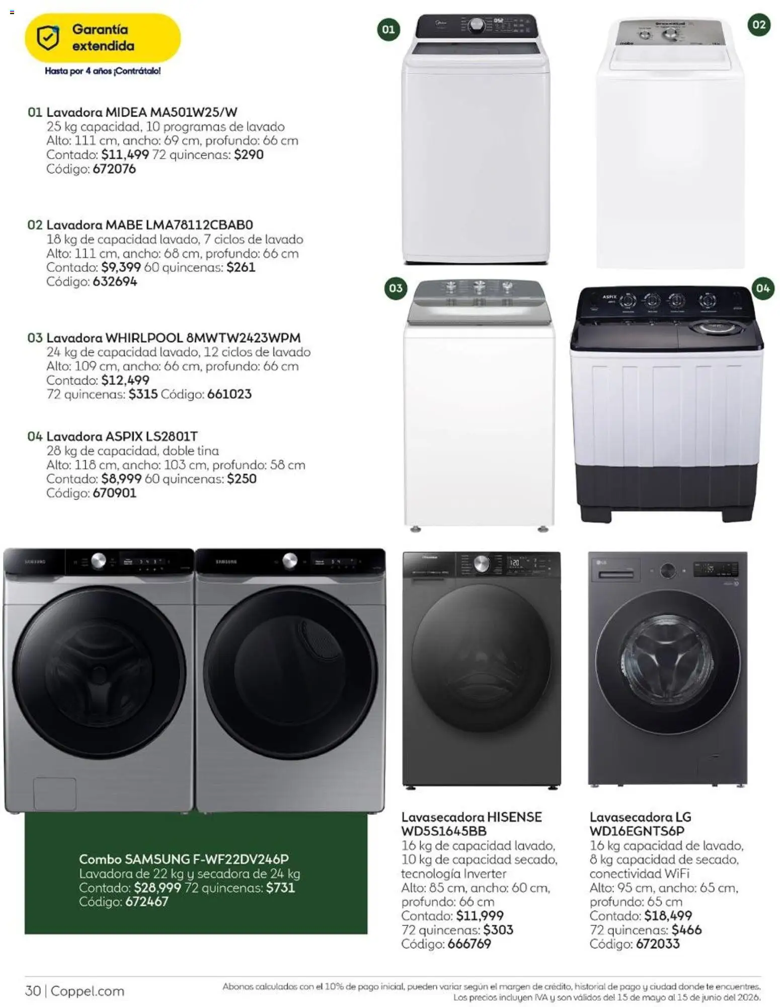 Nuevas ofertas de Coppel válidas en toda la República Mexicana desde el 01.05.2026. ¡Encuentra las mejores ofertas en Coppel catálogo Ganamos! | Página: 30 | Productos: Secadora, Lavadora, Té