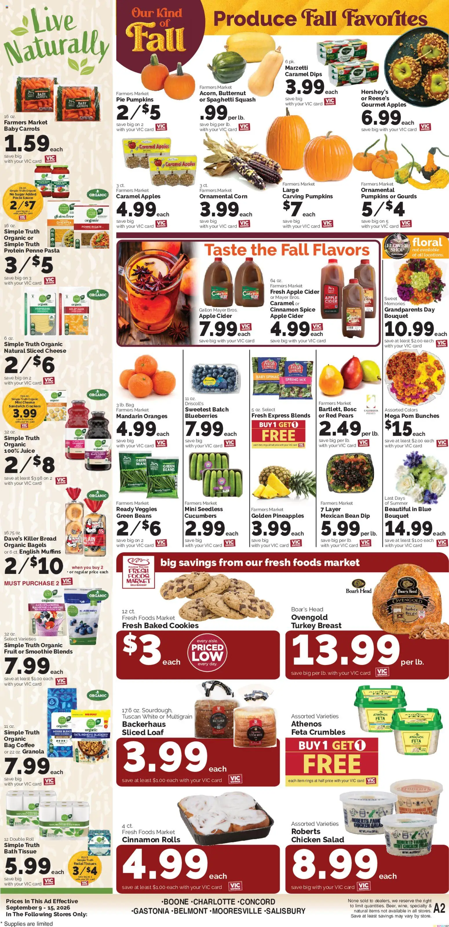 Harris Teeter Weekly Ad - valid from 09/09/2026 | Page: 11 | Products: Turkey, Cookies, Salad, Spaghetti