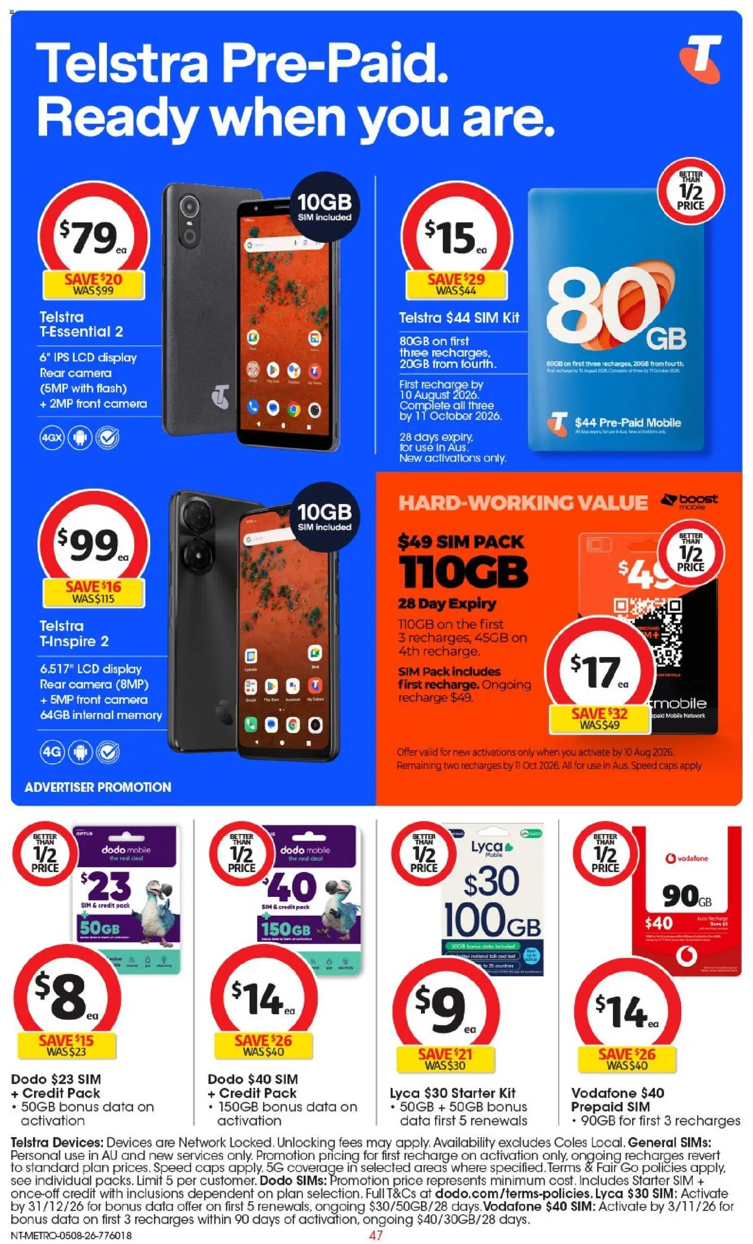 Coles catalogue - valid from 05/08/2026 | Page: 47 | Products: Smartphone, Camera, Mobile