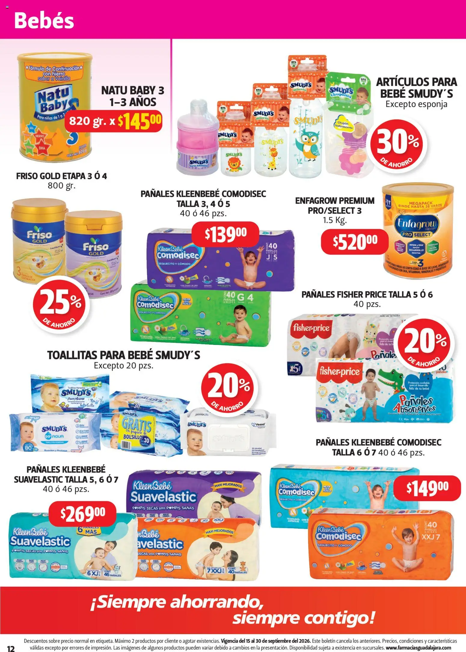 Nuevas ofertas de Farmacia Guadalajara válidas en toda la República Mexicana desde el 15/09/2026. ¡Encuentra las mejores ofertas en Farmacia Guadalajara catálogo! | Página: 12 | Productos: Biberón, Esponja, Vainilla, Sobre